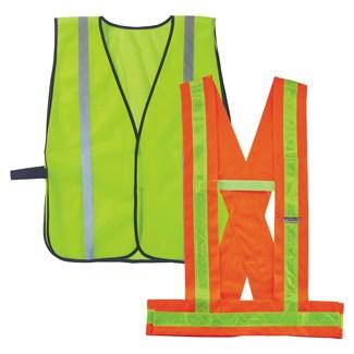 a lime non-certified vest and orange non-certified sash
