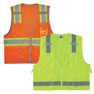 orange and lime class 2 vests