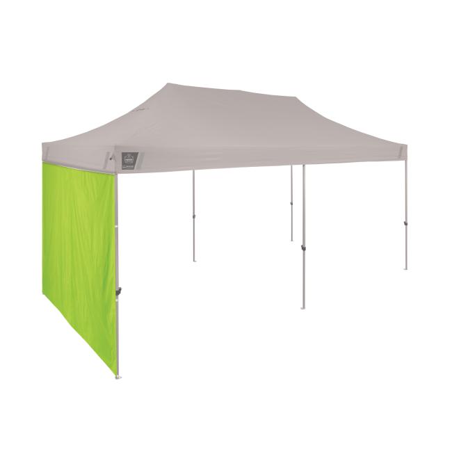 Front of 10ft lime pop-up tent sidewall .