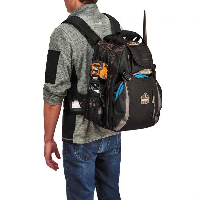 5843 Black Tool Backpack Dual Compartment image 3