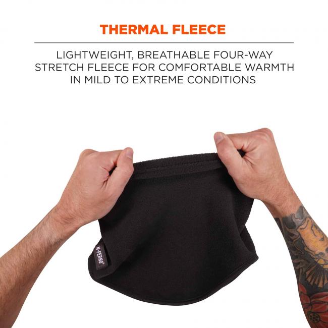 Thermal fleece: Lightweight, breathable four-way stretch fleece for comfortable warmth in mild to extreme conditions. 