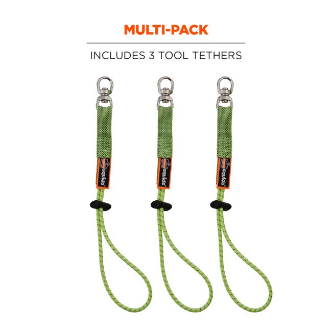Multi-pack: includes 3 tool tethers. 