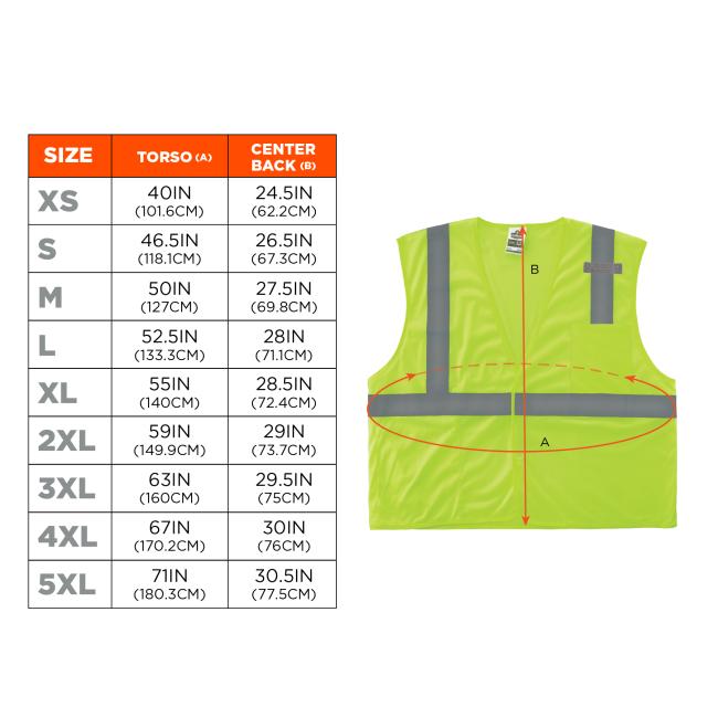 Size Chart for sizes XS-5XL. View size chart before the size selector for better screen reader experience. 