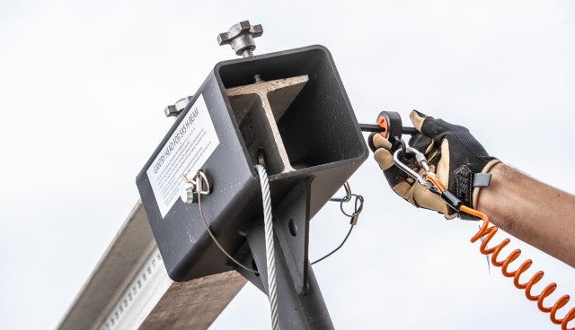 Worker using Tool Slips to tether tools