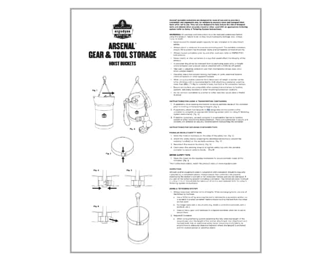 Ergodyne Hoist Buckets - Hoist Bucket Instructions
