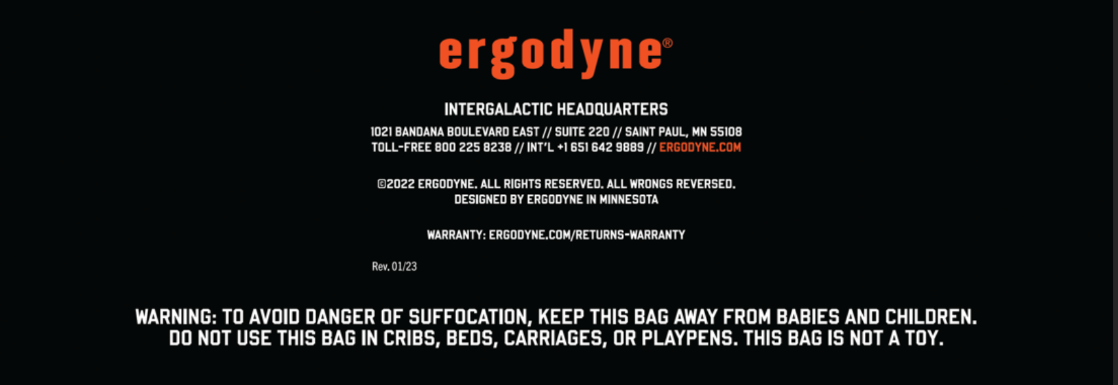 Suffocation warning example for poly bags
