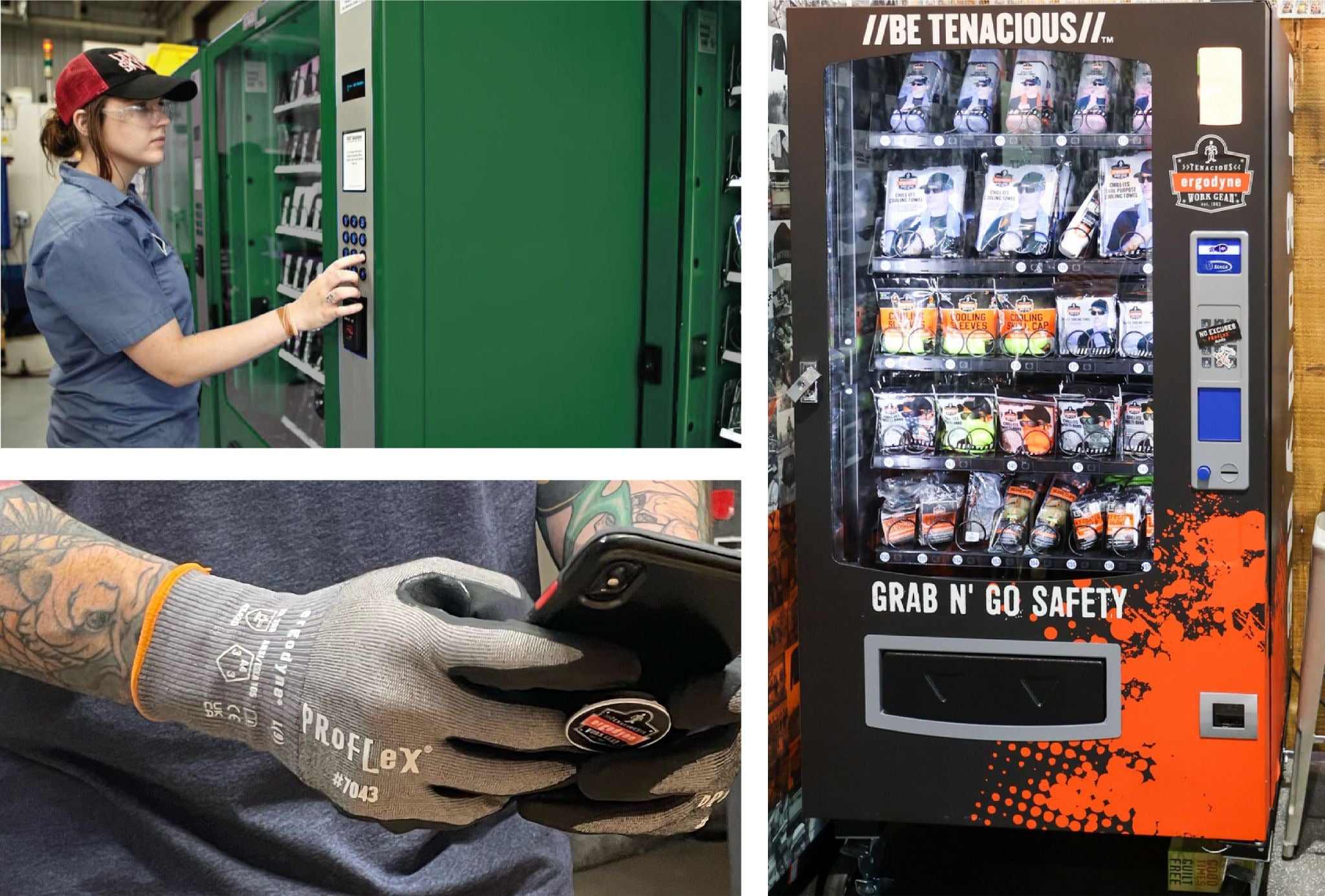 Worker buying ppe from a ppe vending machine