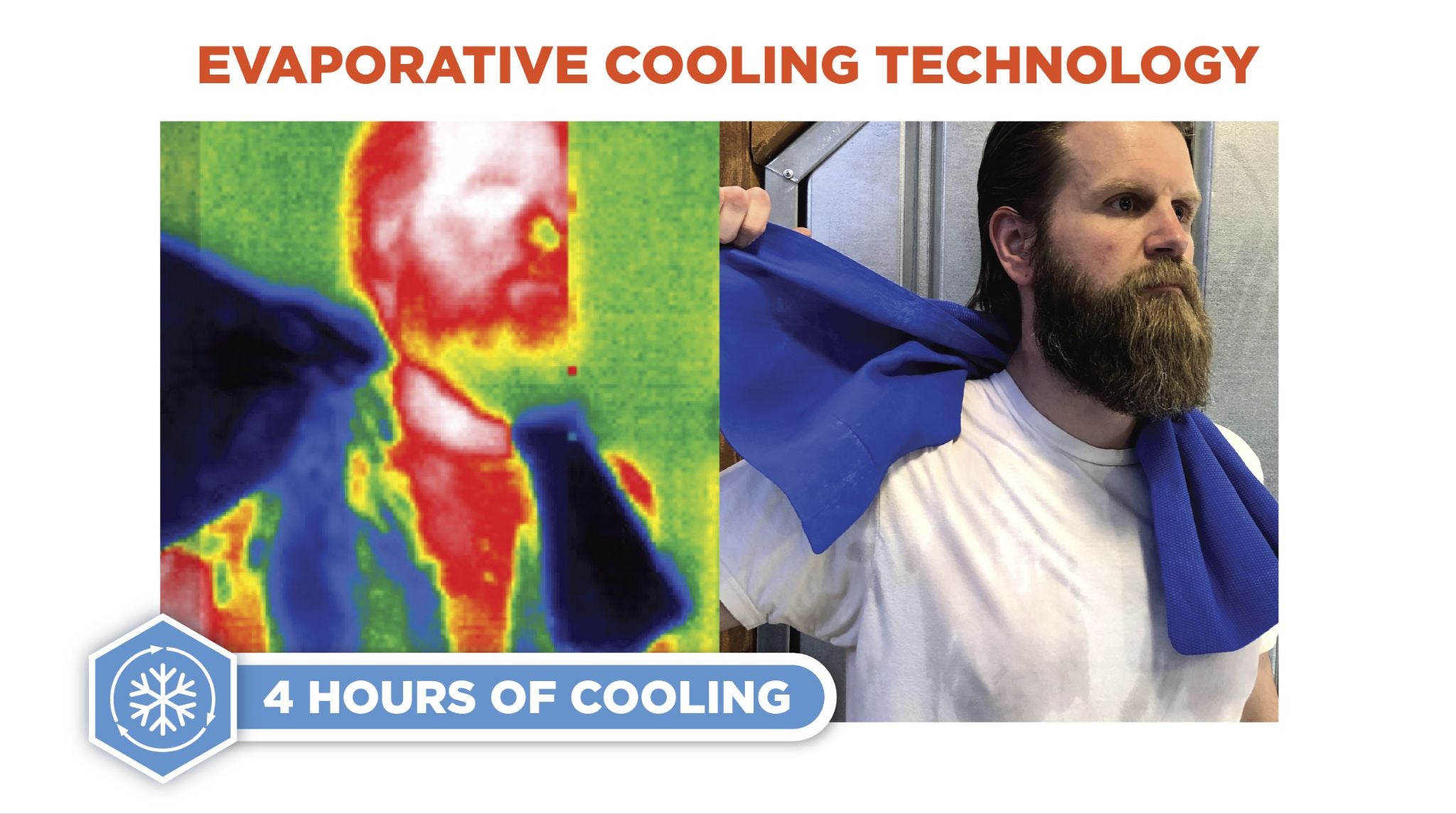 Evaporative cooling technology, cooling towel can provide up to 4 hours of cooling