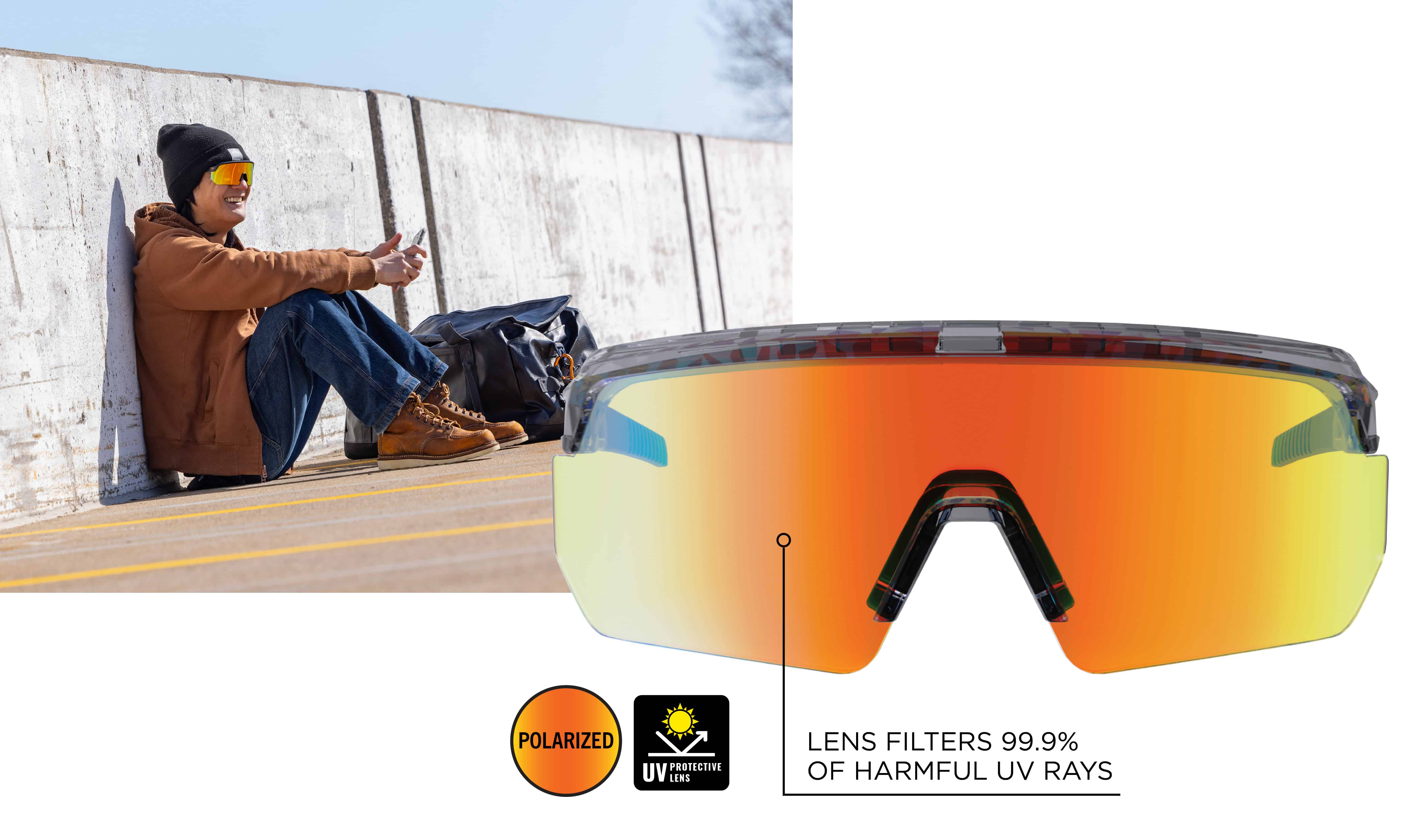UV protective lens filters out 99.9% of harmful UV rays