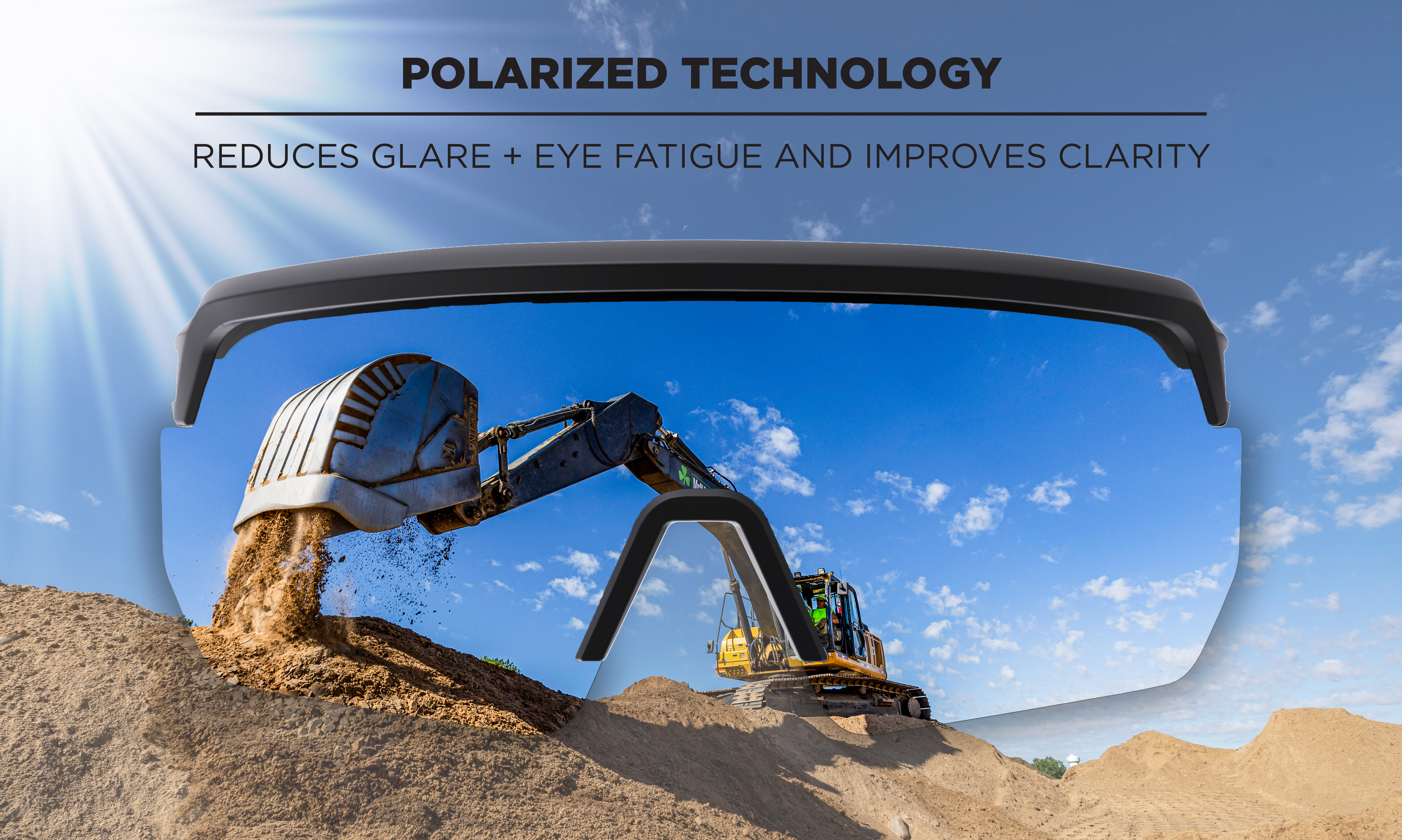 Polarized technology: reduces glare and eye fatigue, improves clarity