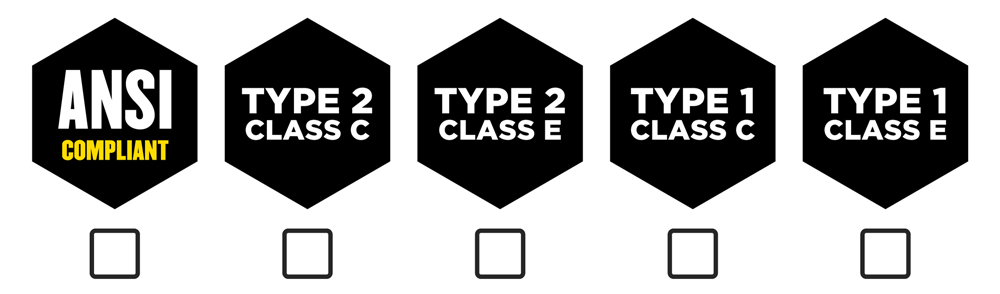 ANSI compliant, CSA compliant, Type 1 Class C, Type 1 Class E