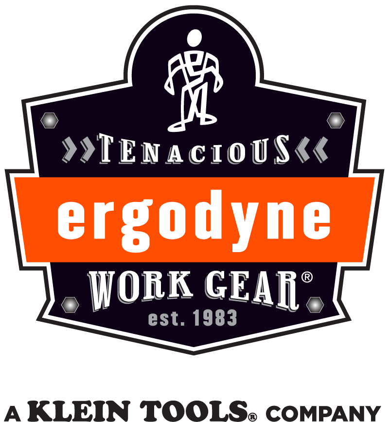 Same Ergodyne badge logo as above, but with new addition of 'A Klein Tools Company' underneath