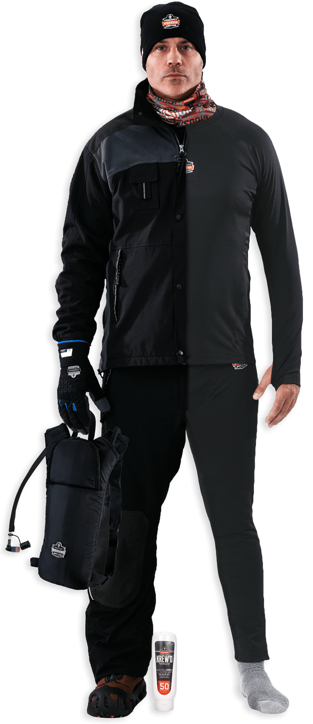 Worker in winter gear