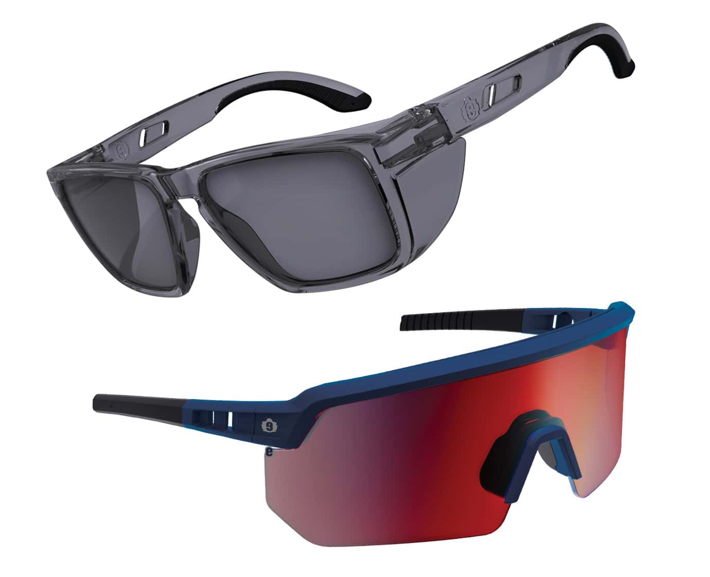 Skullerz Sixten Polarized Safety Glasses and Skullerz Aegir Color-Enhancing Safety Glasses