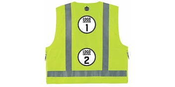 GloWear vest with two marked logo locations