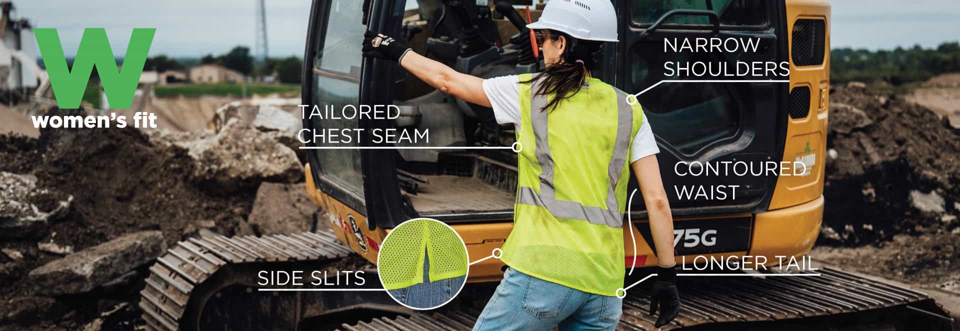 Womens Fit: Tailored chest seam, side slits, narrow shoulders, contoured waist, longer tail