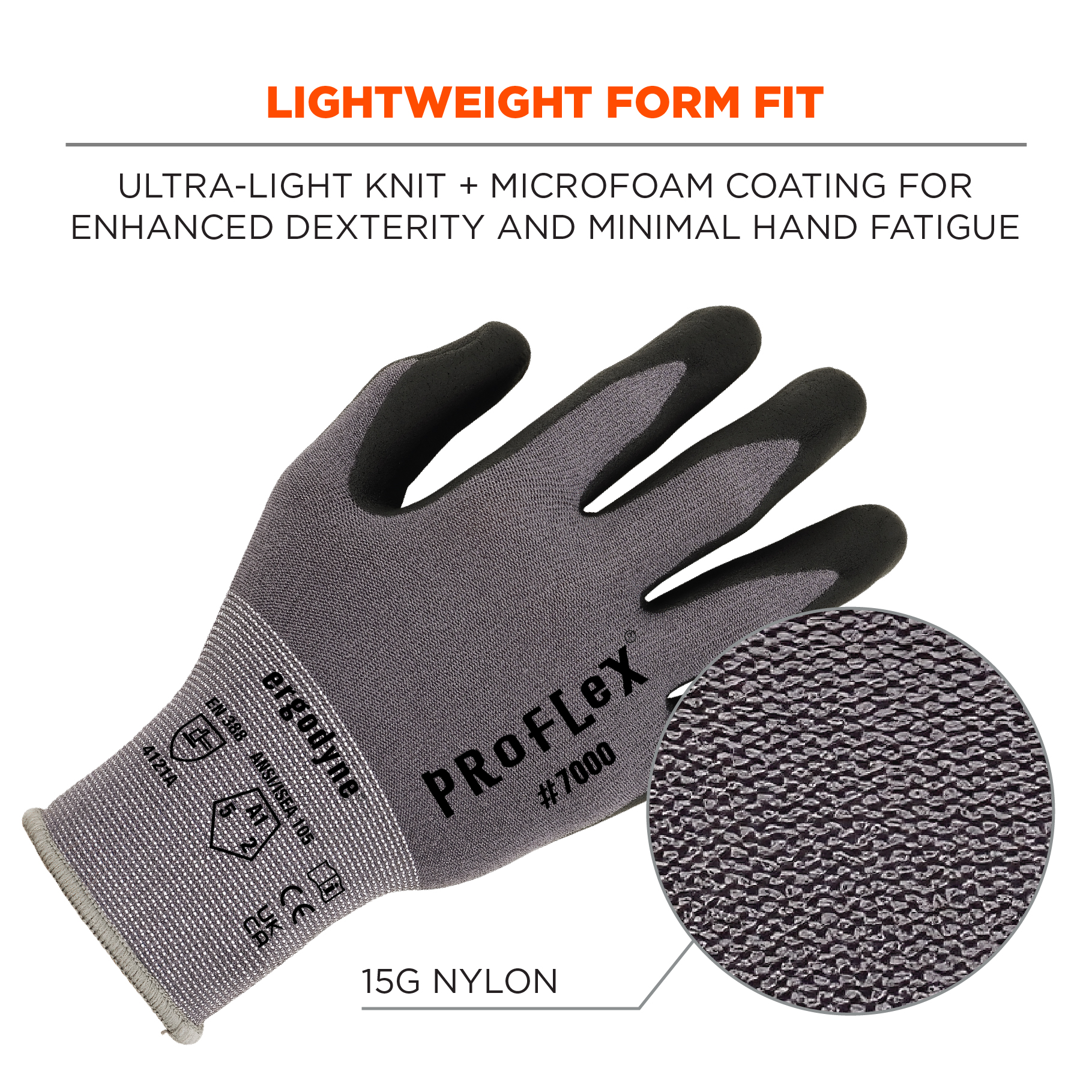 FORAKER, Polyester & Nitrile, Grey & Black