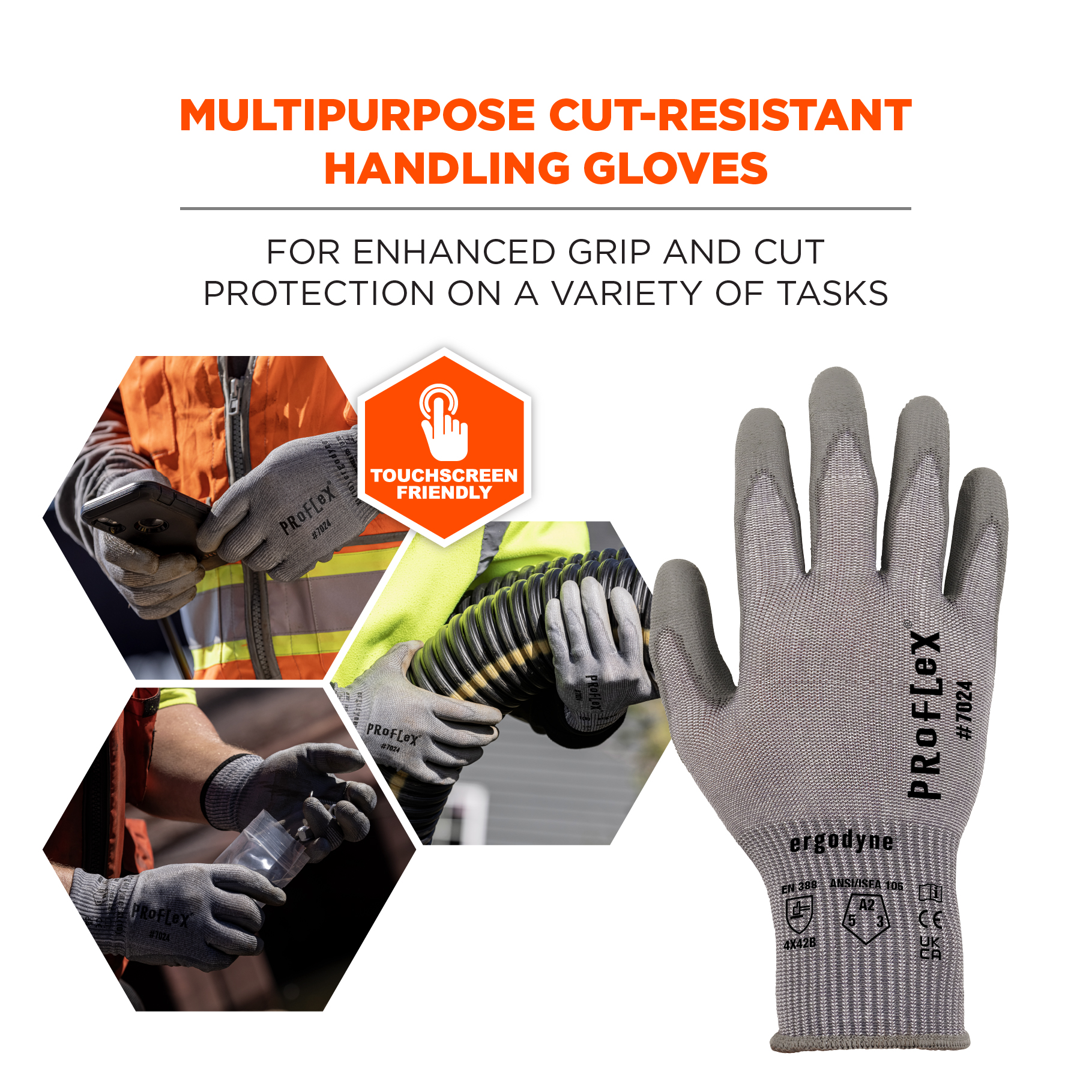 POLYURETHANE COATED GLOVES Work Safety Oil Chemical Grip Protect Hands Fingers L 