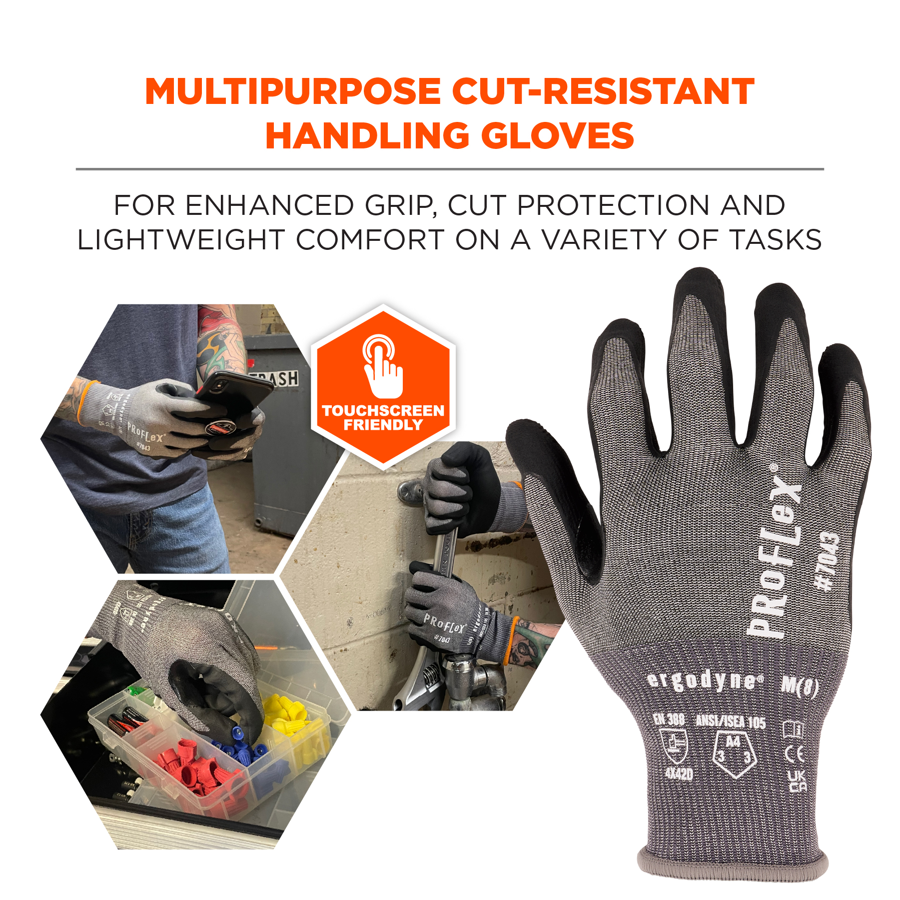 ANSI/ISEA 105-2016 A7 PU Coated CR Gloves