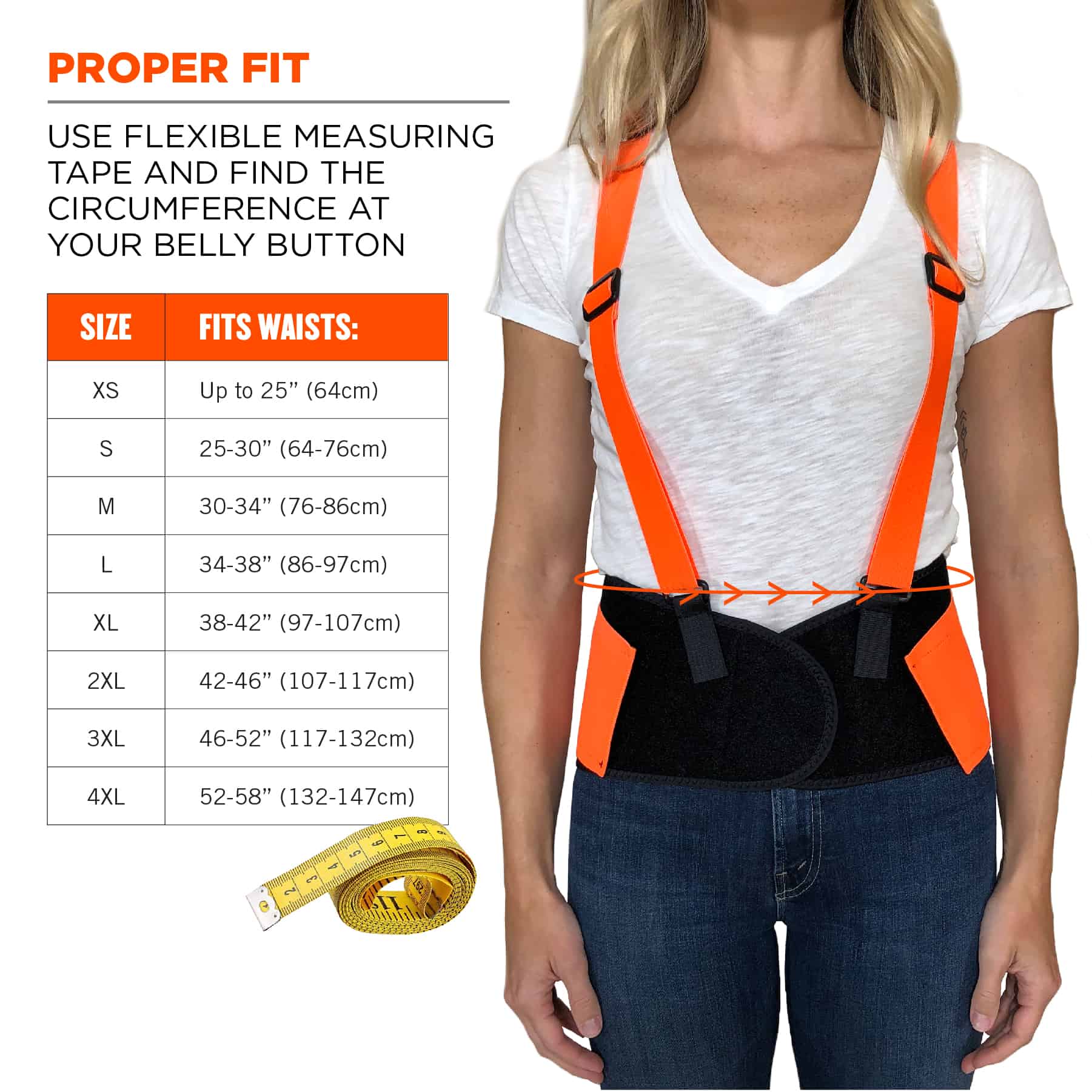 Spandex Hi-Vis Back Support Brace