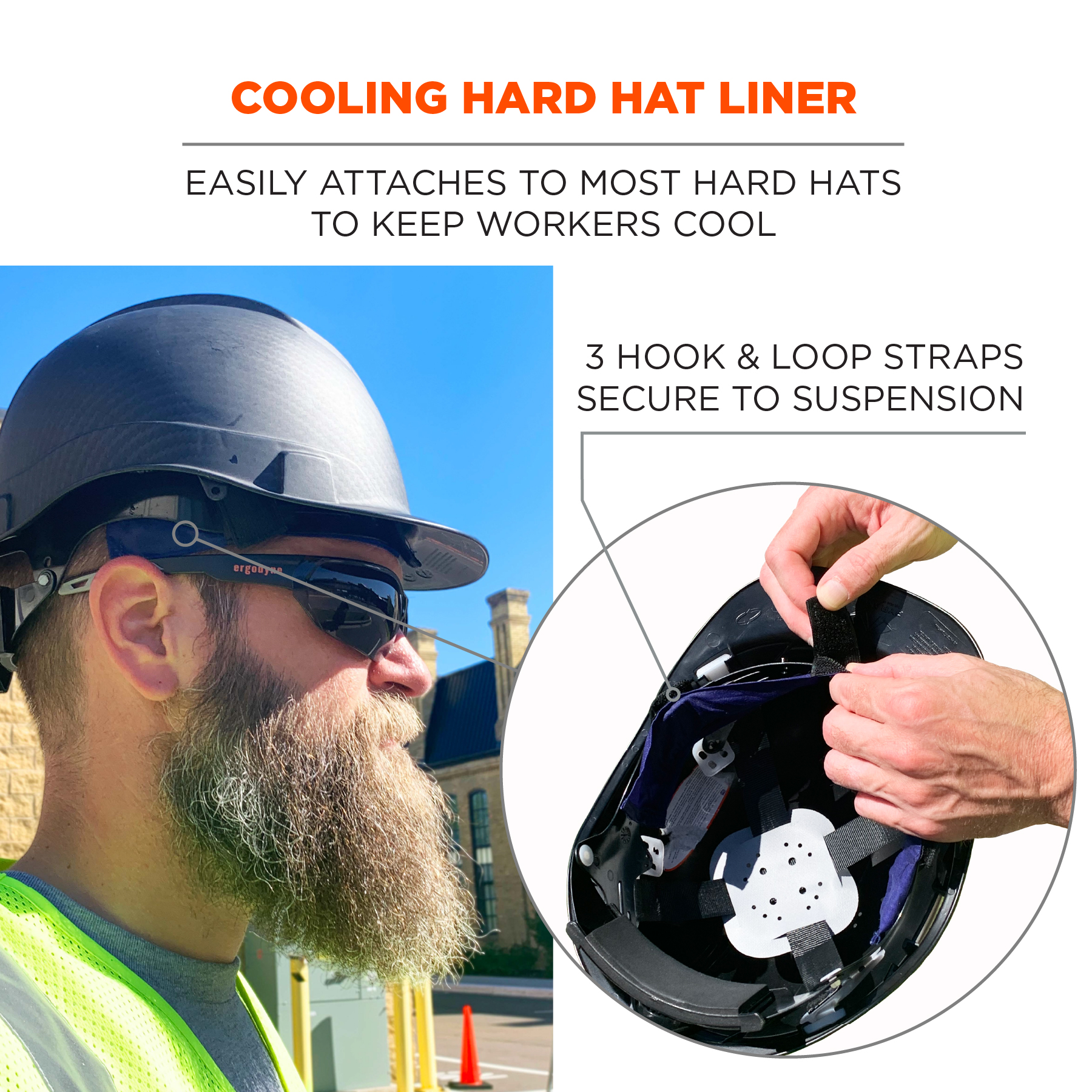 Chill-Its 6716 Evaporative Cooling Hard Hat Liner Ergodyne 