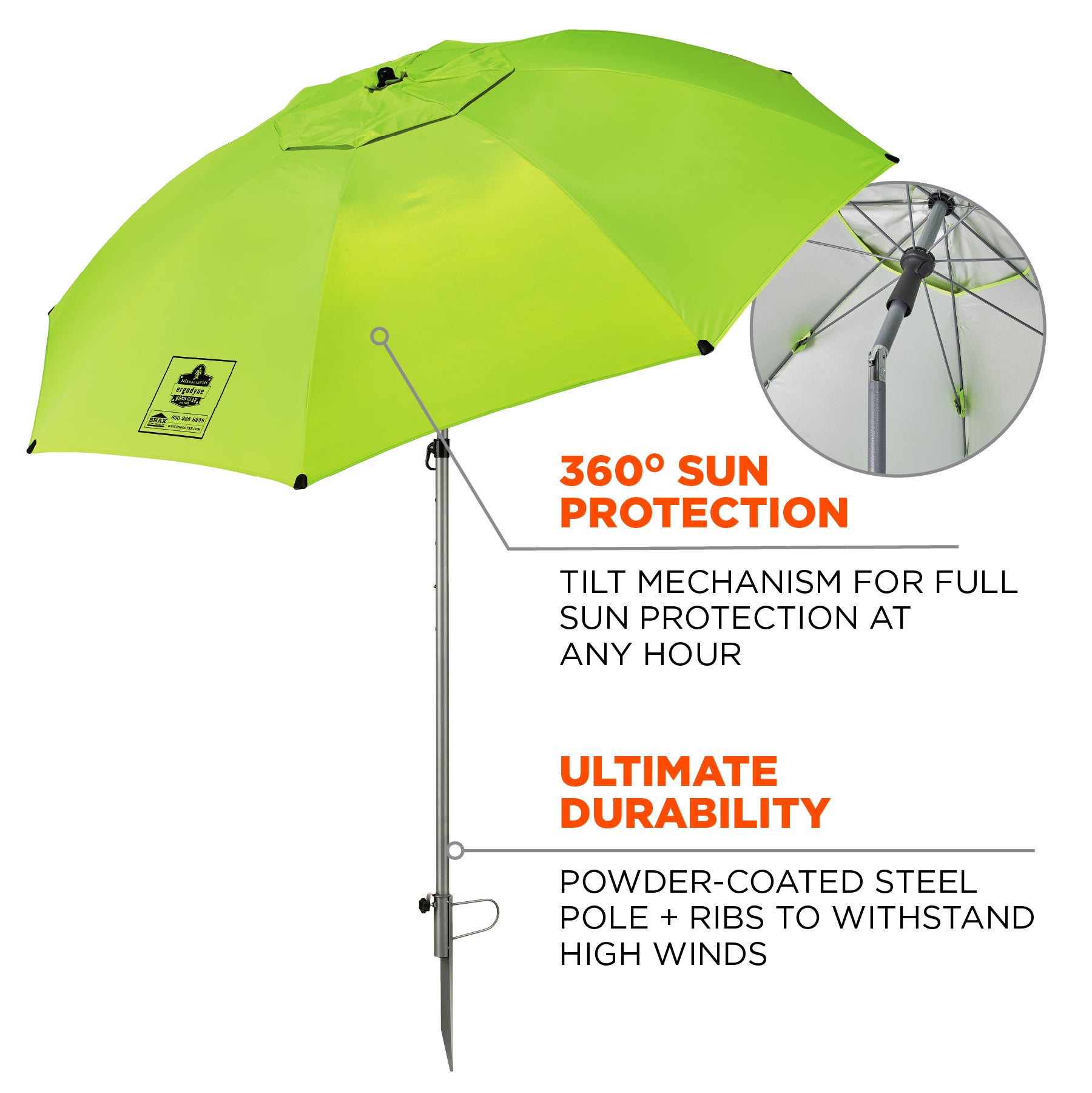 Portable Lightweight Industrial Umbrella Ergodyne