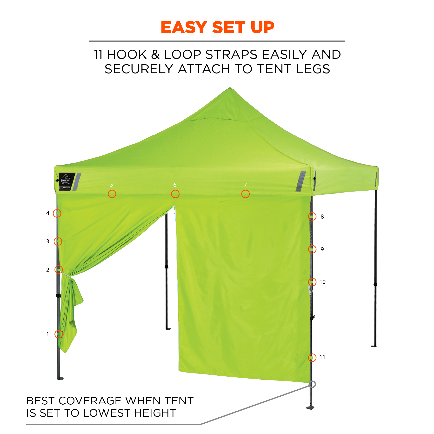 Pop-Up Tent Sidewall with Zipper | Ergodyne Pop-Up Tent Sidewall with Zipper | Ergodyne