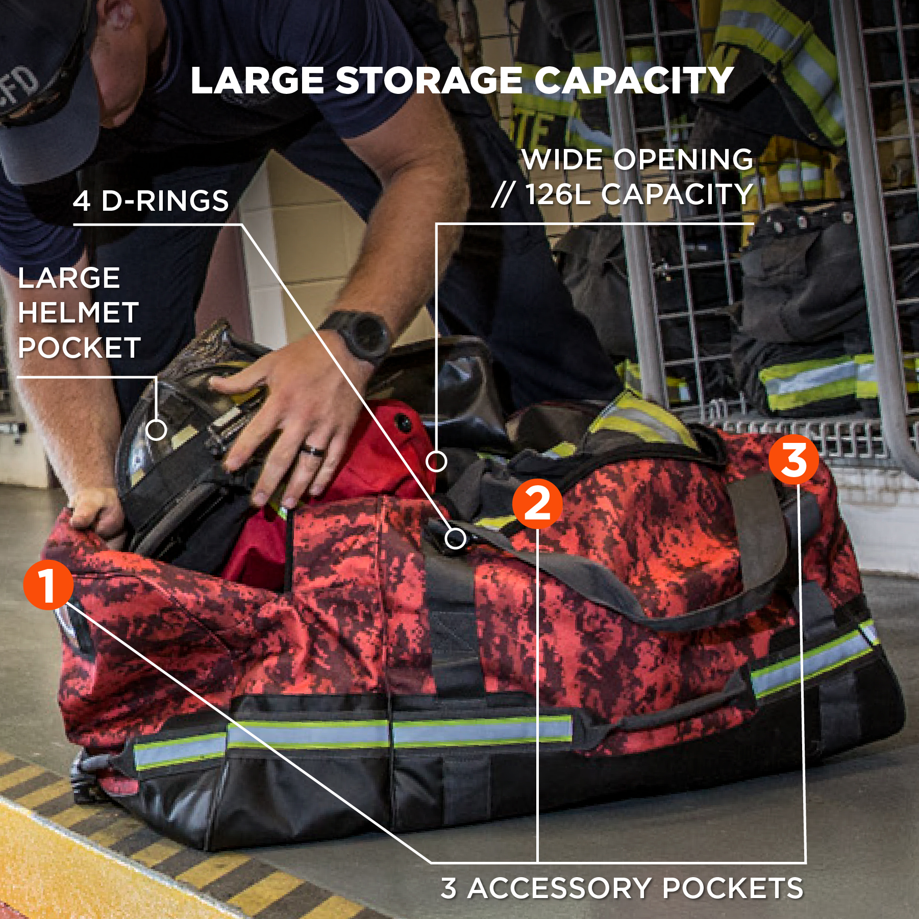 Firefighter Turnout Bag - Work Gear Duffel Bag, 126L | Ergodyne