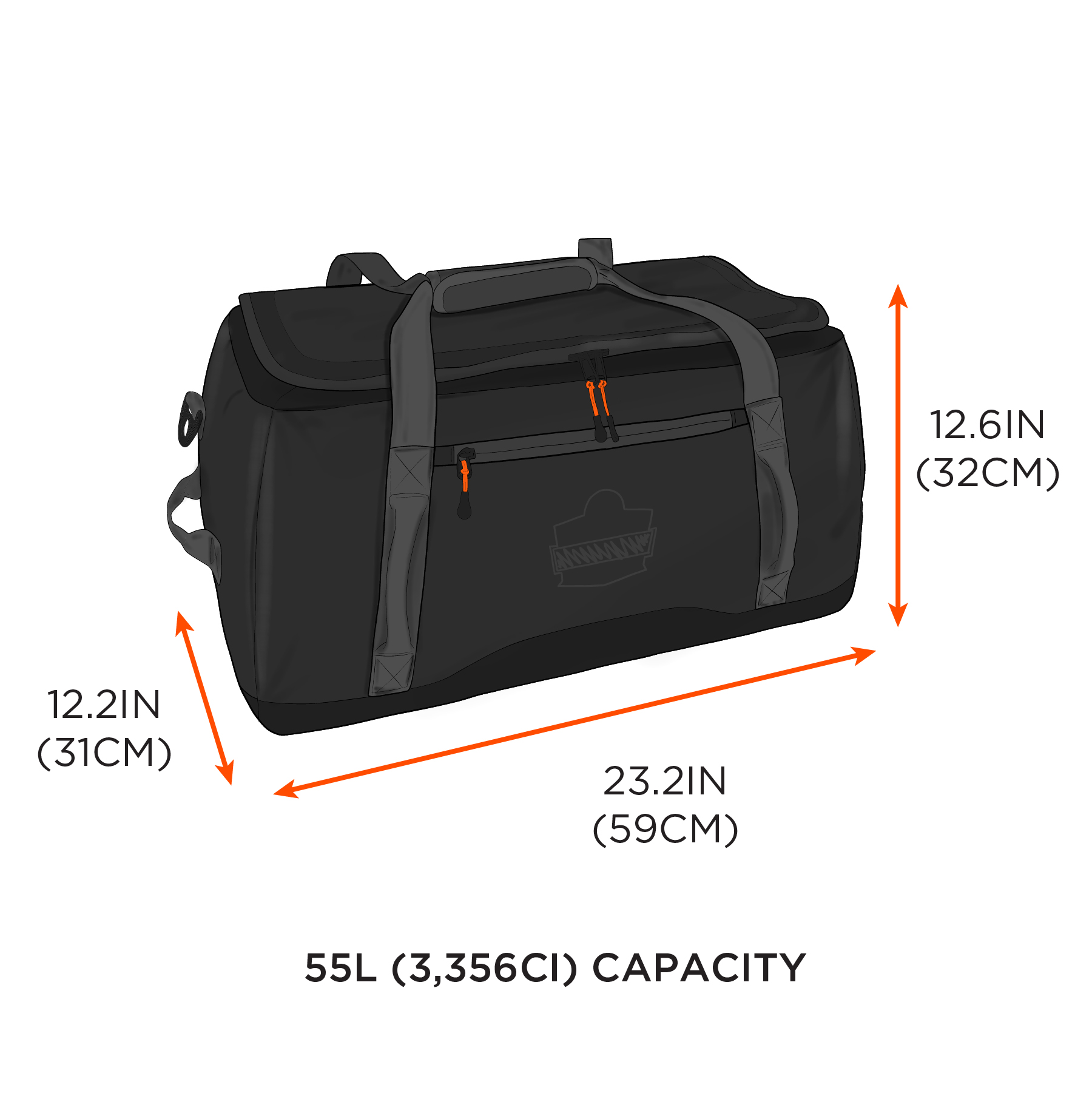 carry on duffel bag size chart