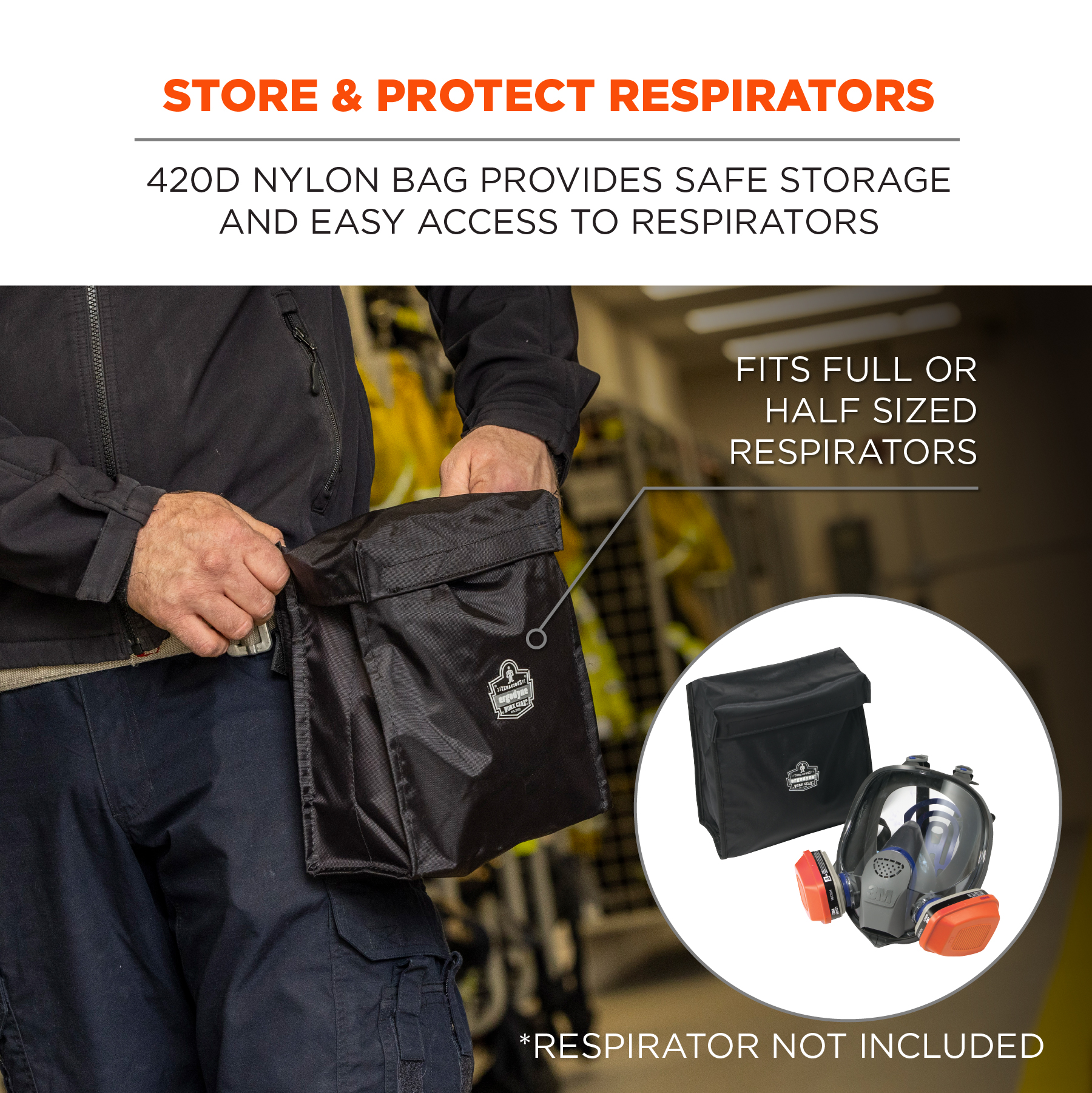 Full Face Respirator Bag - Zipper Magnetic