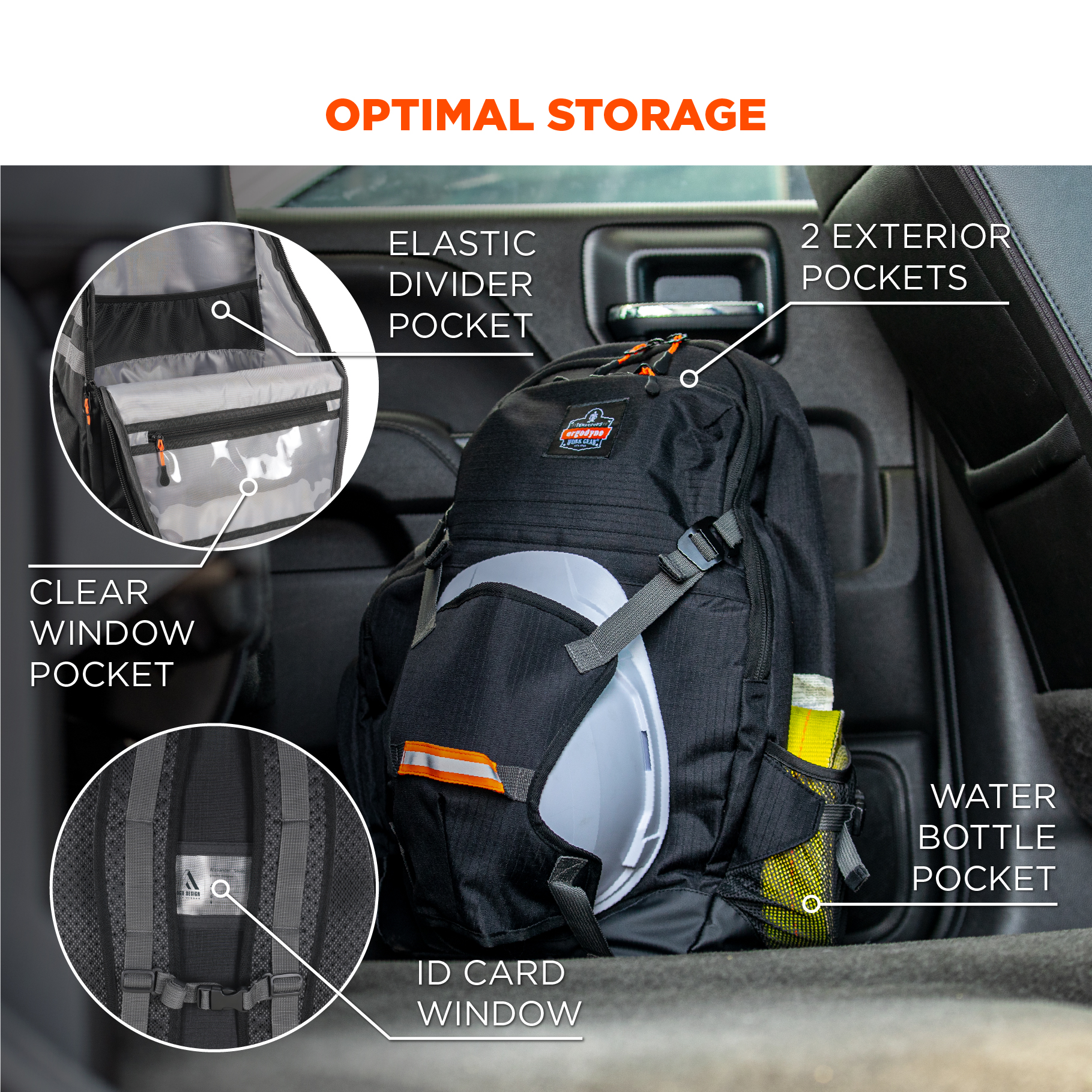 Heavy Duty Jobsite Backpack Tool Padded Breathable Heavy Duty Storage 