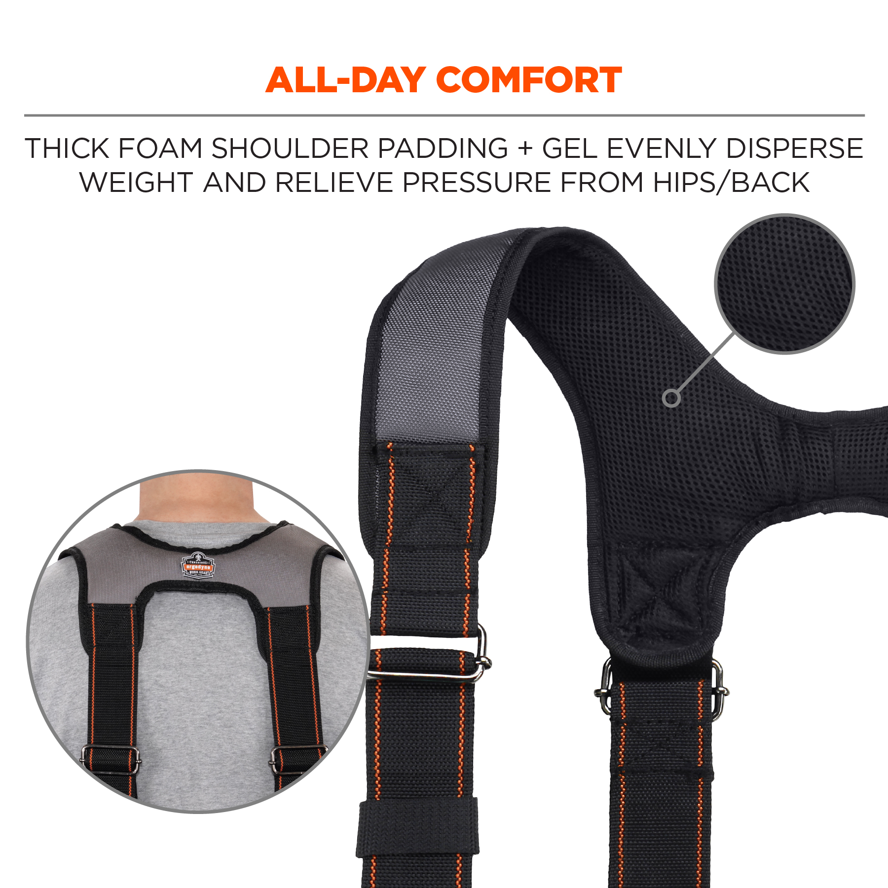 Heavy Duty Tool Belt Suspender Work Braces Belt w/Mobile Phone Pouch 4 