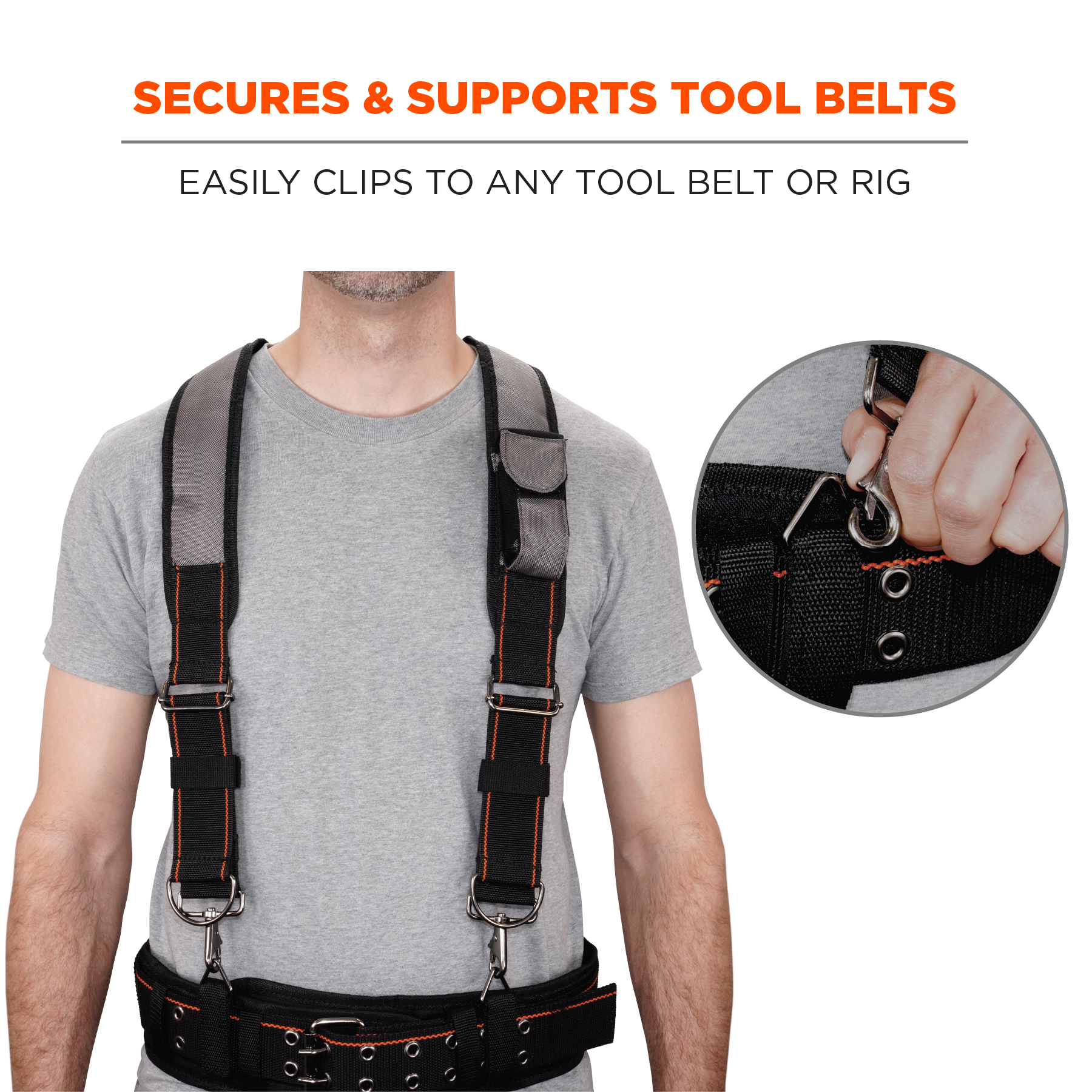 Heavy duty Work Tool Belt Work Braces With Mobile Phone Pouch and 4 Loops 