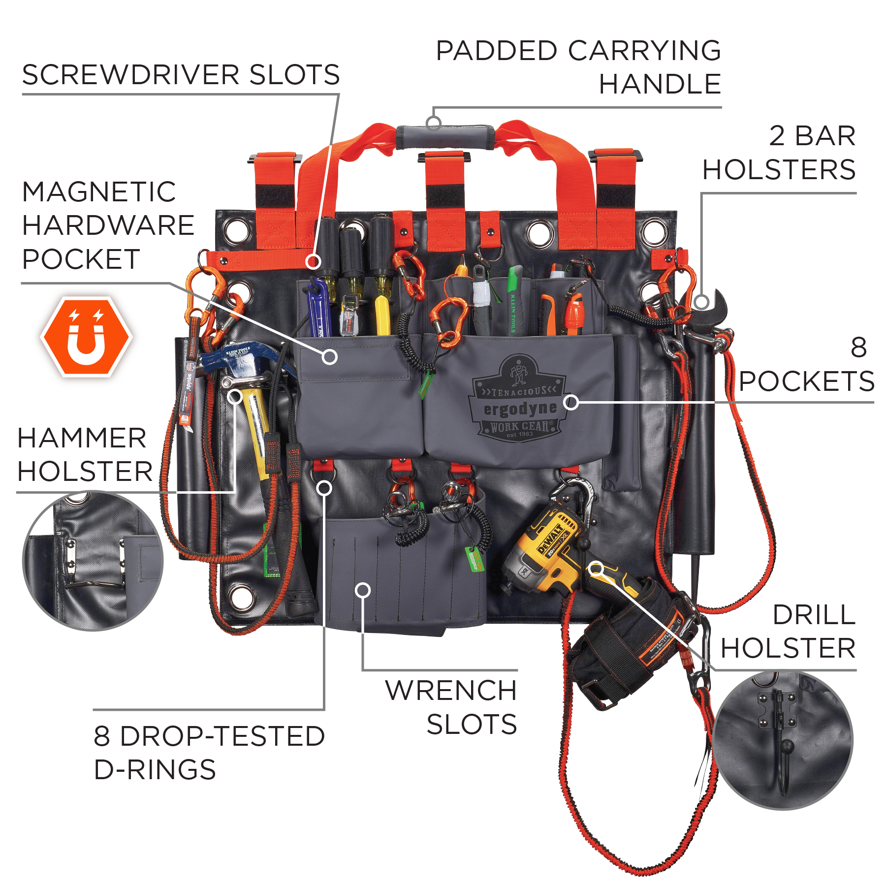 Tool Bag Multi tool Tools for Electrician Bucket Organizer