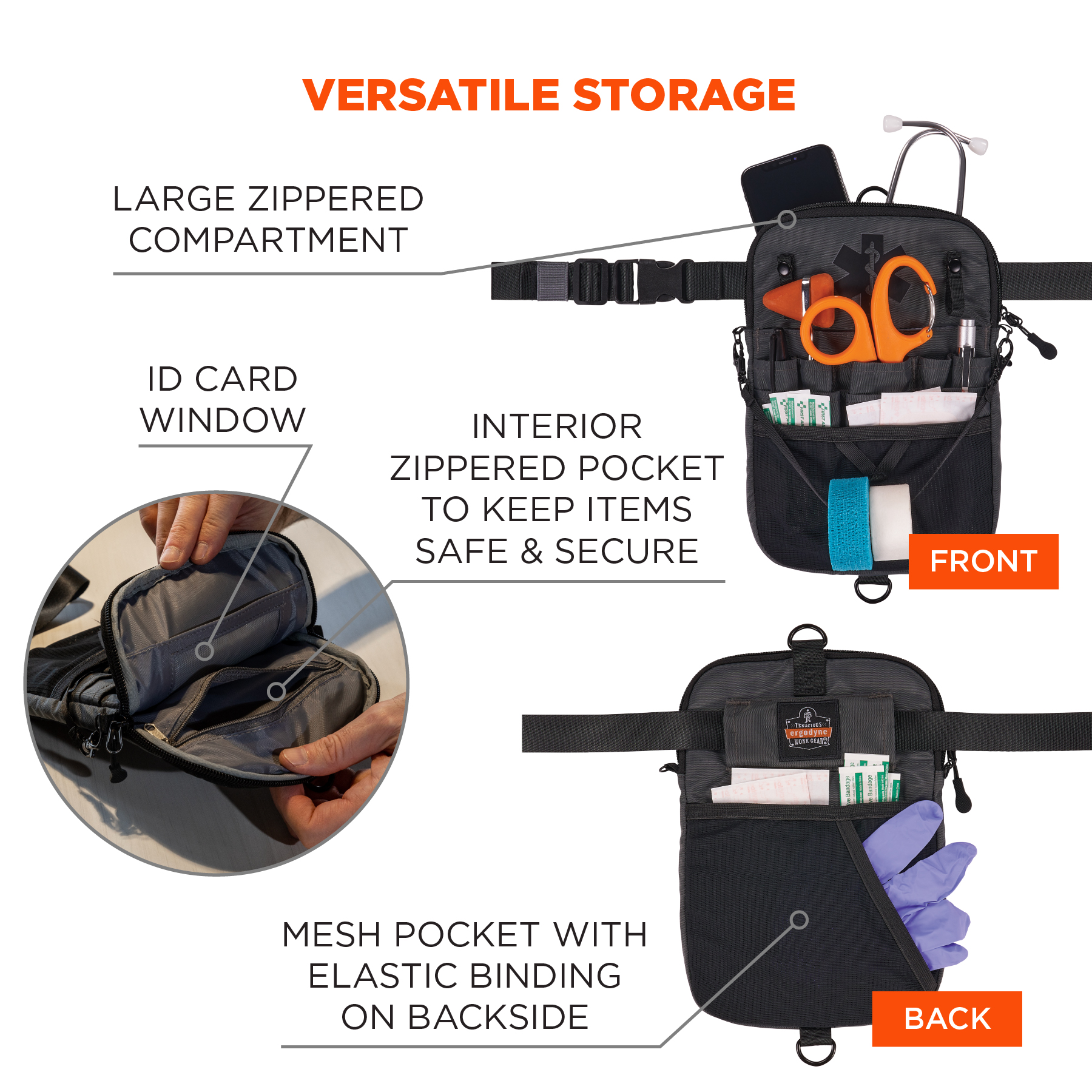 REFLECTIVE CLIP-ON STRIP LED Tag Band Light Backpack purse belt jacket  Safety