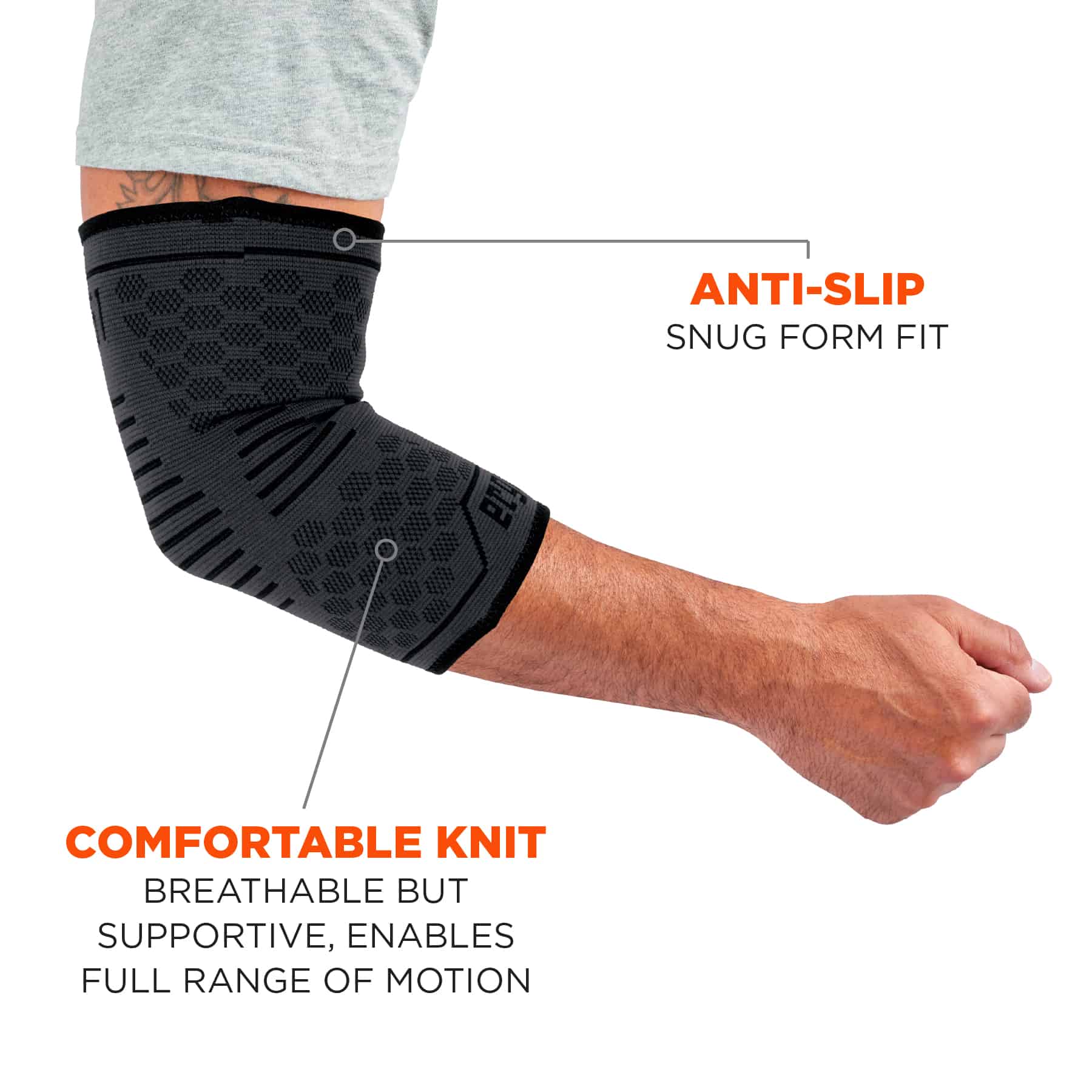 North American Easy On/Off Zipper Compression Elbow Sleeve Support Size Medium 