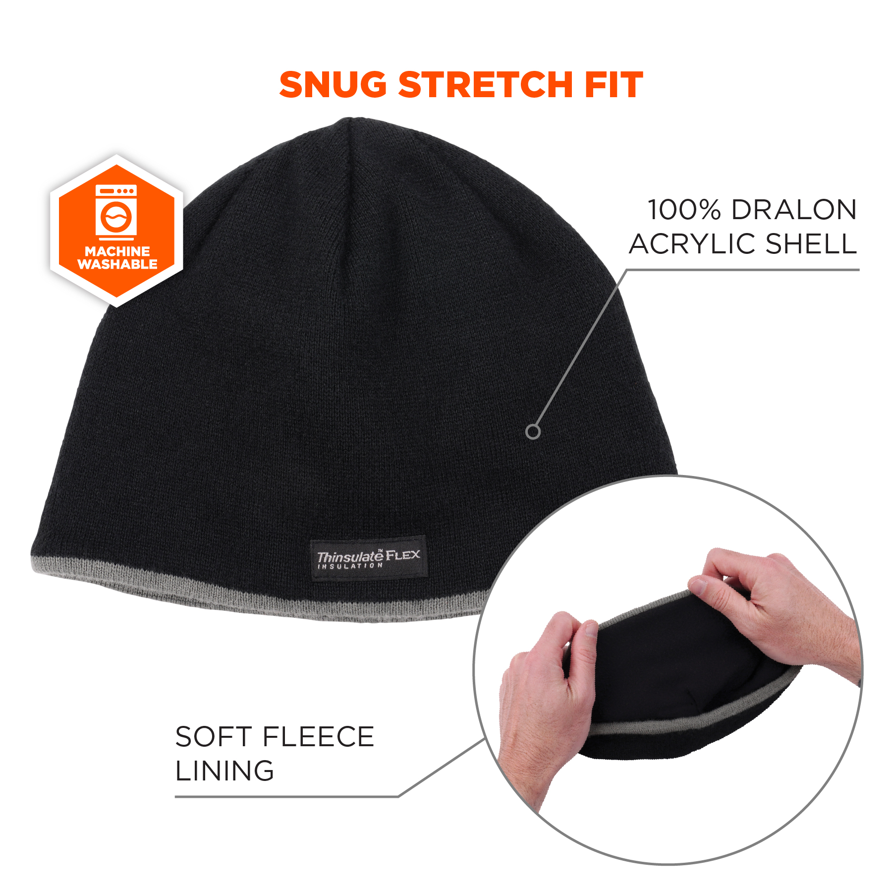 Fleece Lined Knit Beanie Cap | Ergodyne