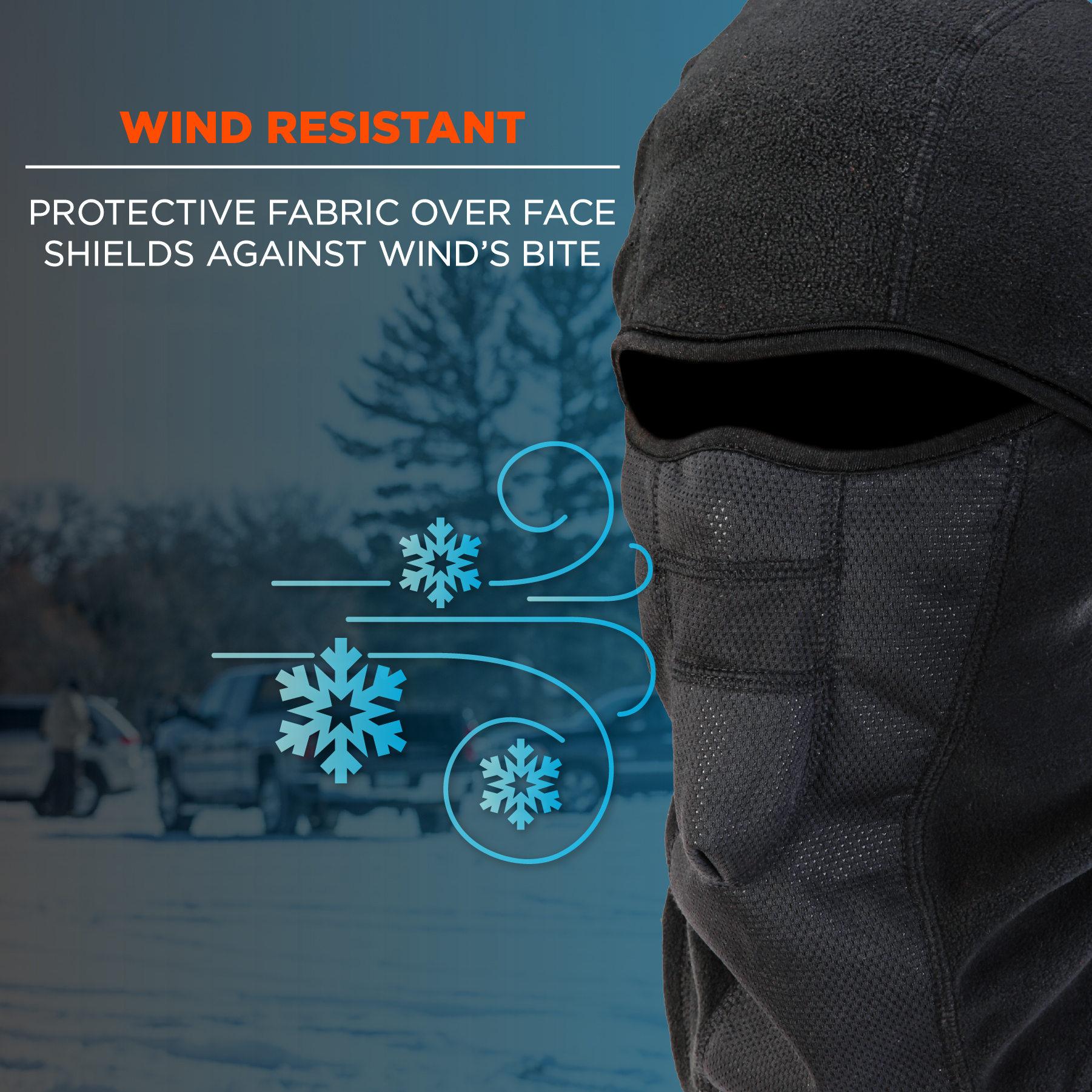 Ergodyne N-Ferno 6823 Balaclava Ski Mask Hinged Design Wind-Resistant Face Mask 