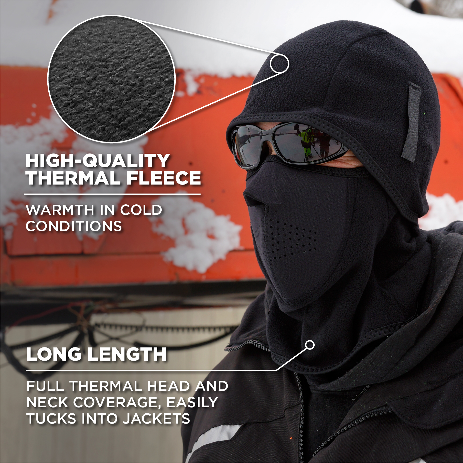 Two Piece Fleece Neoprene Balaclava Face Mask