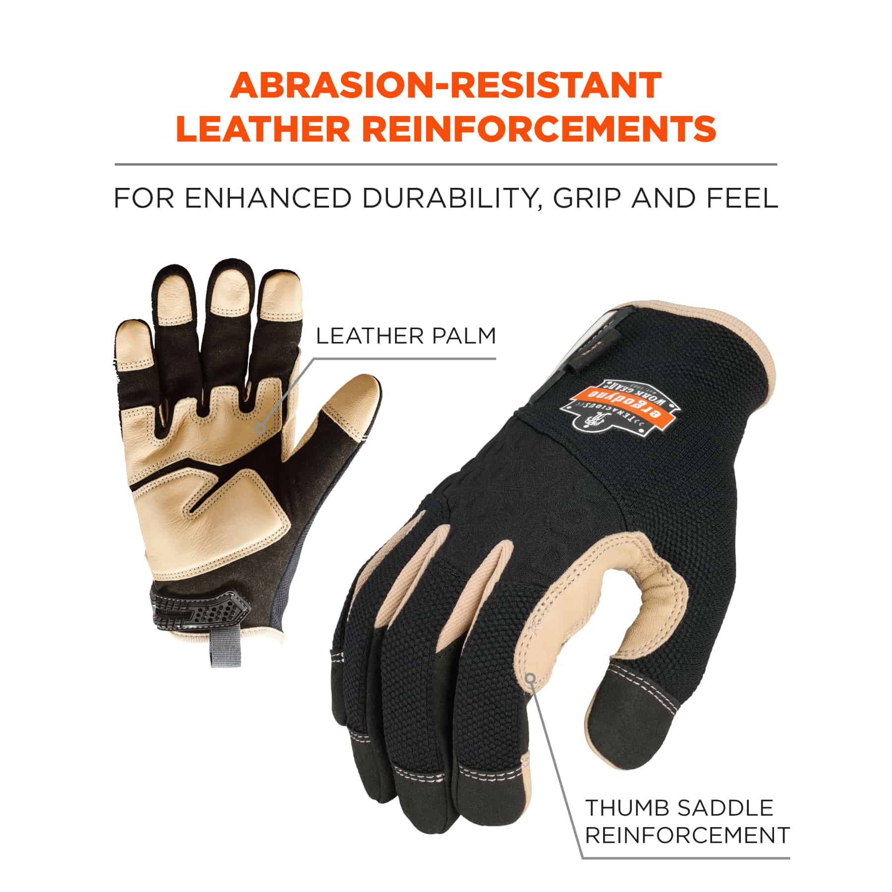 Heavy Duty Leather Reinforced Gloves Ergodyne
