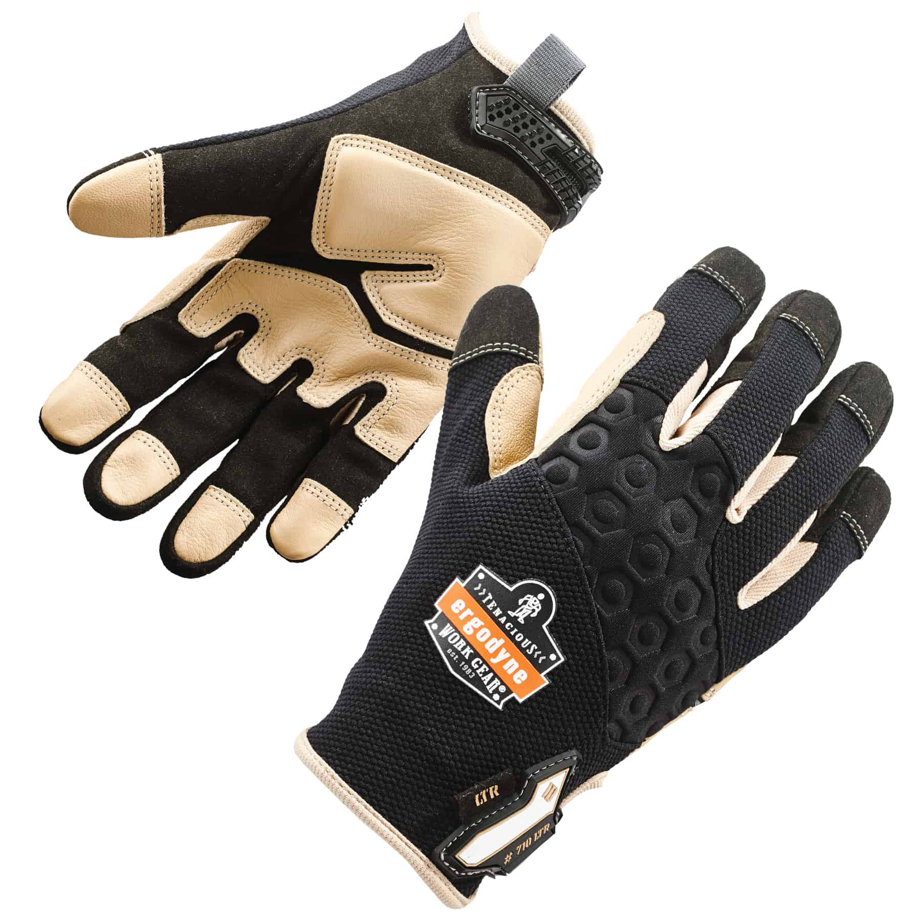 Velvet shock glove Leather Shockproof-ppe work gloves 