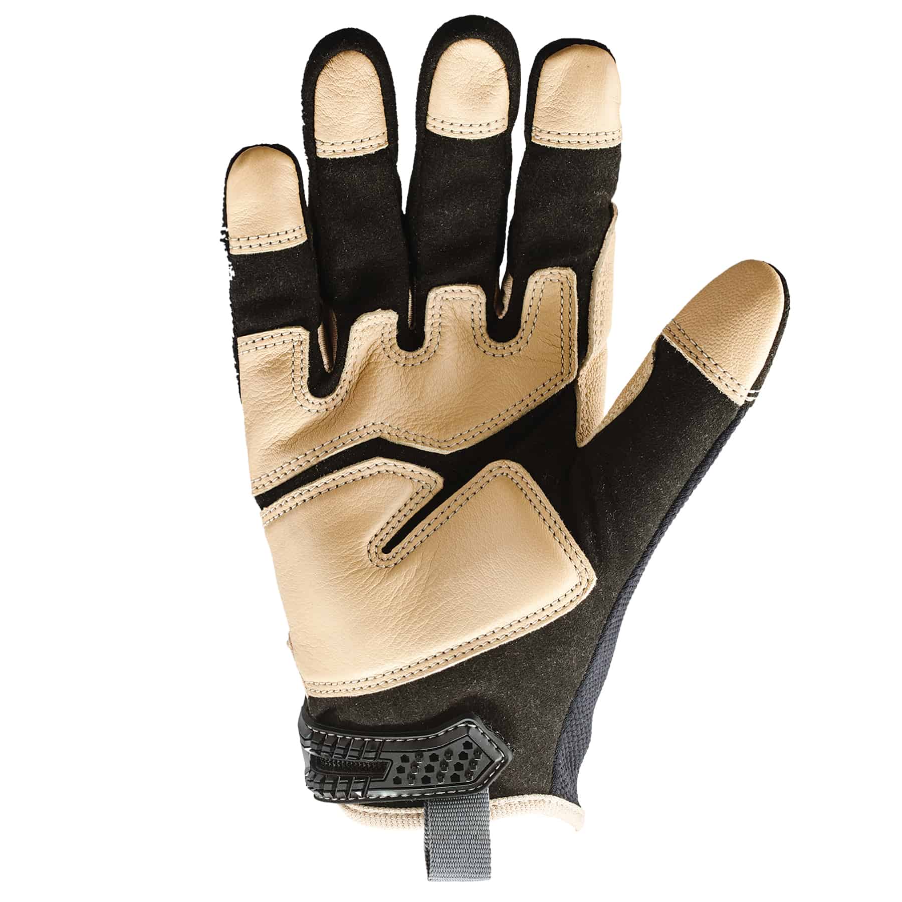 Rugged Blue Leather Palm Work Gloves - M