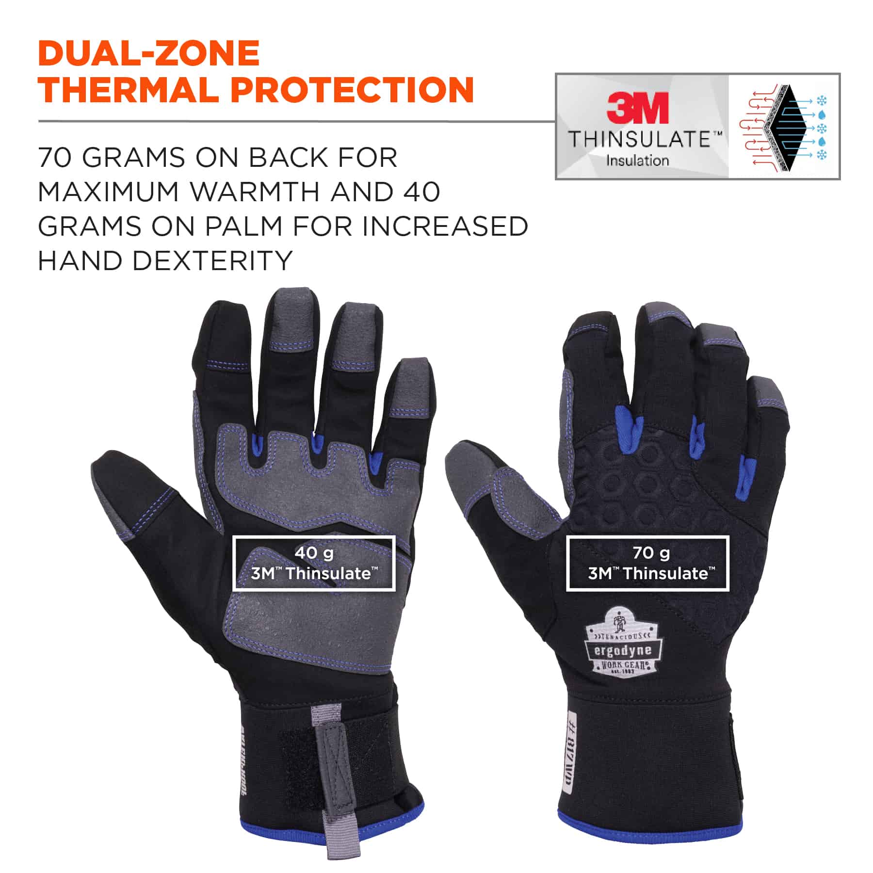 Ergodyne ProFlex 16022 Thermal Waterproof Utility Gloves