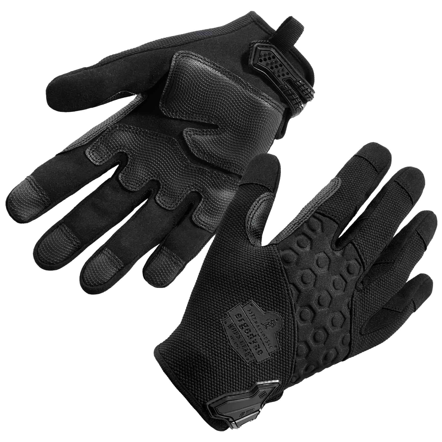 Men's Tactical Police Military Mechanic Strong Grip Textured Neoprene Gloves》L 