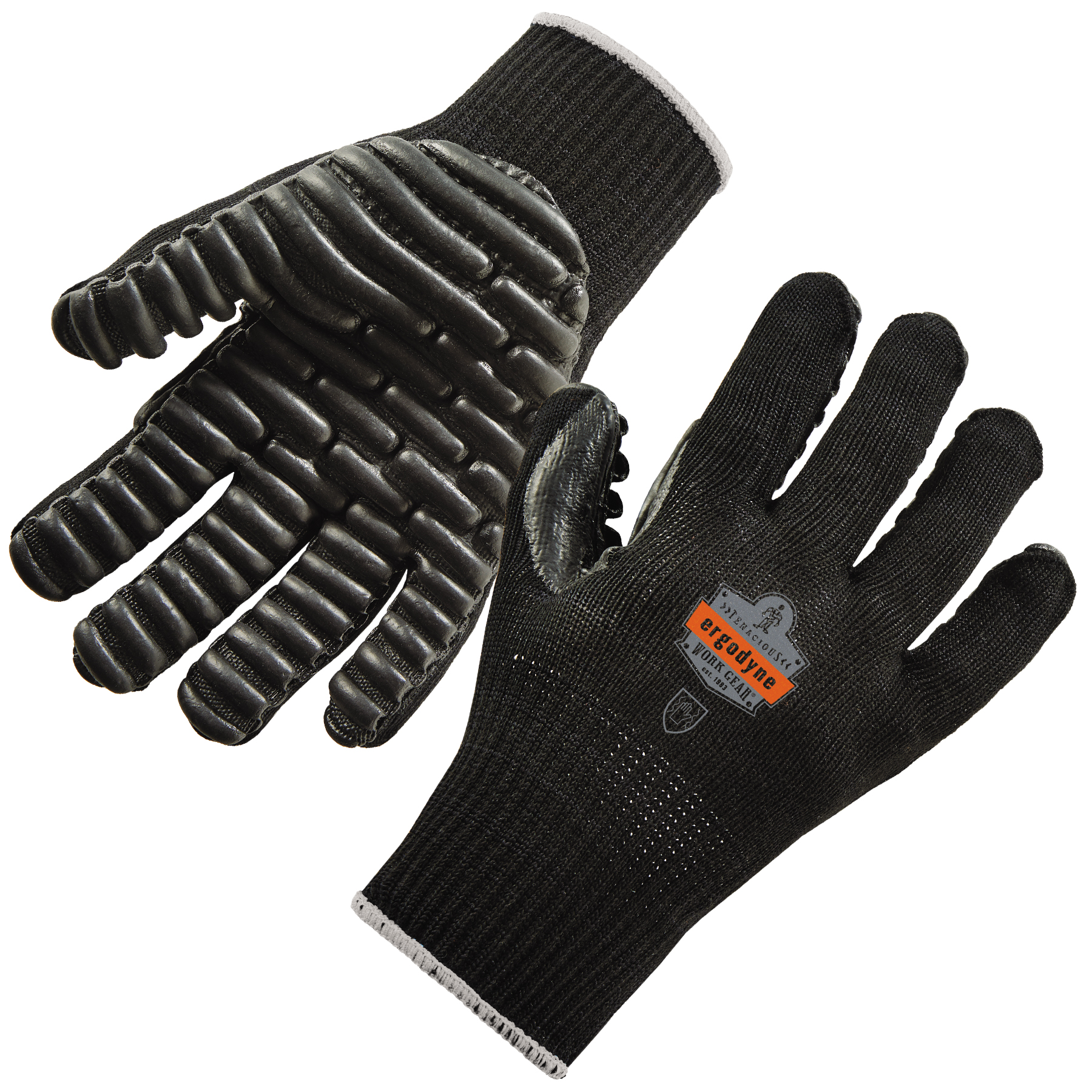 Anti Vibration Gloves Leather Gripped Padded Palm Reduce Vibrate Full Fingers 