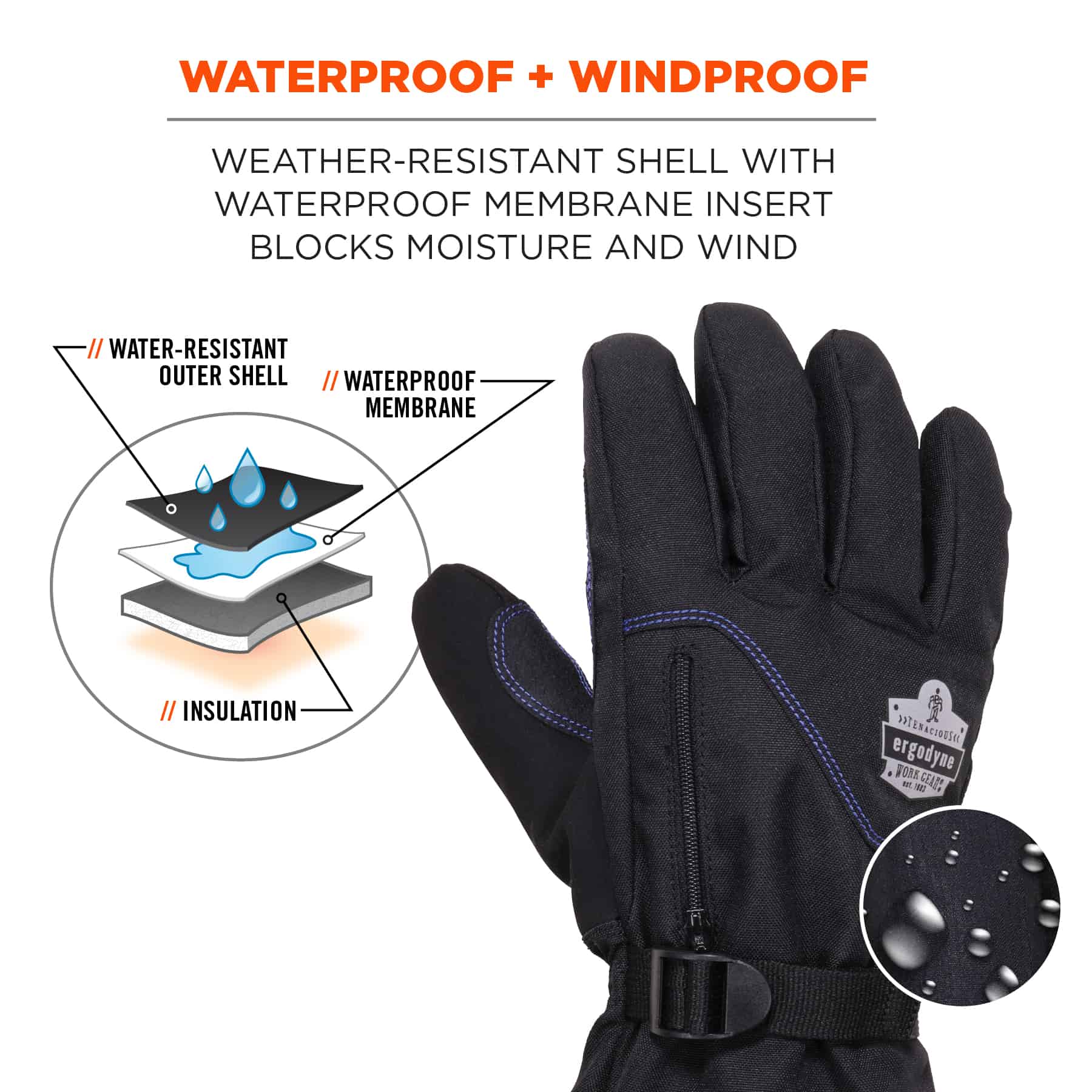 THERMAL INSULATED WINTER COLD SAFETY WATERPROOF SAFETY WORK GLOVES