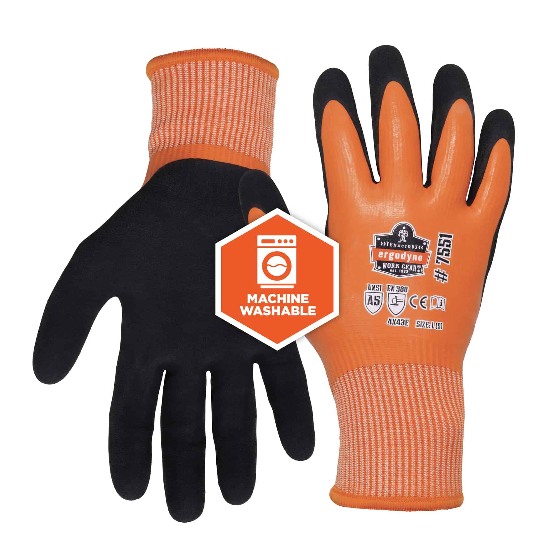 Coated Waterproof Winter Work Gloves - ANSI/ISEA 105-2016 Cut Level A5