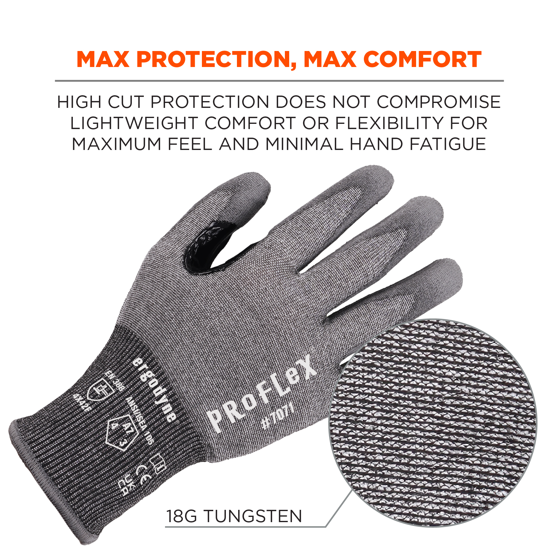 ANSI/ISEA 105-2016 A2 PU Coated CR Gloves