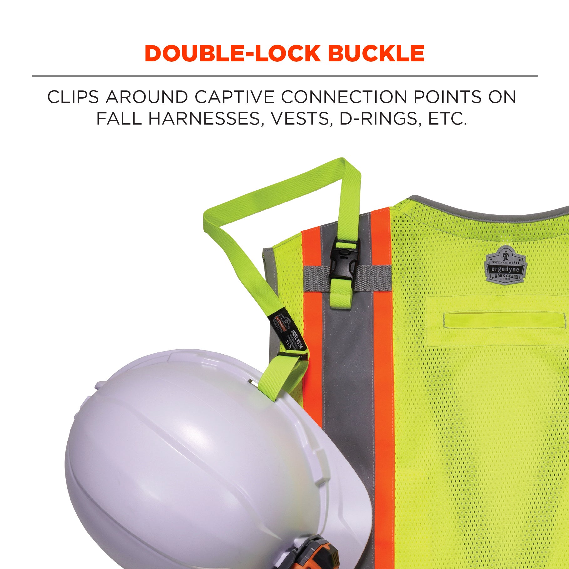 thumbnail image 2 of TY-FLOT LNYHRDRD Patented Hard Hat Lanyards, Red, PK100 2 of 14