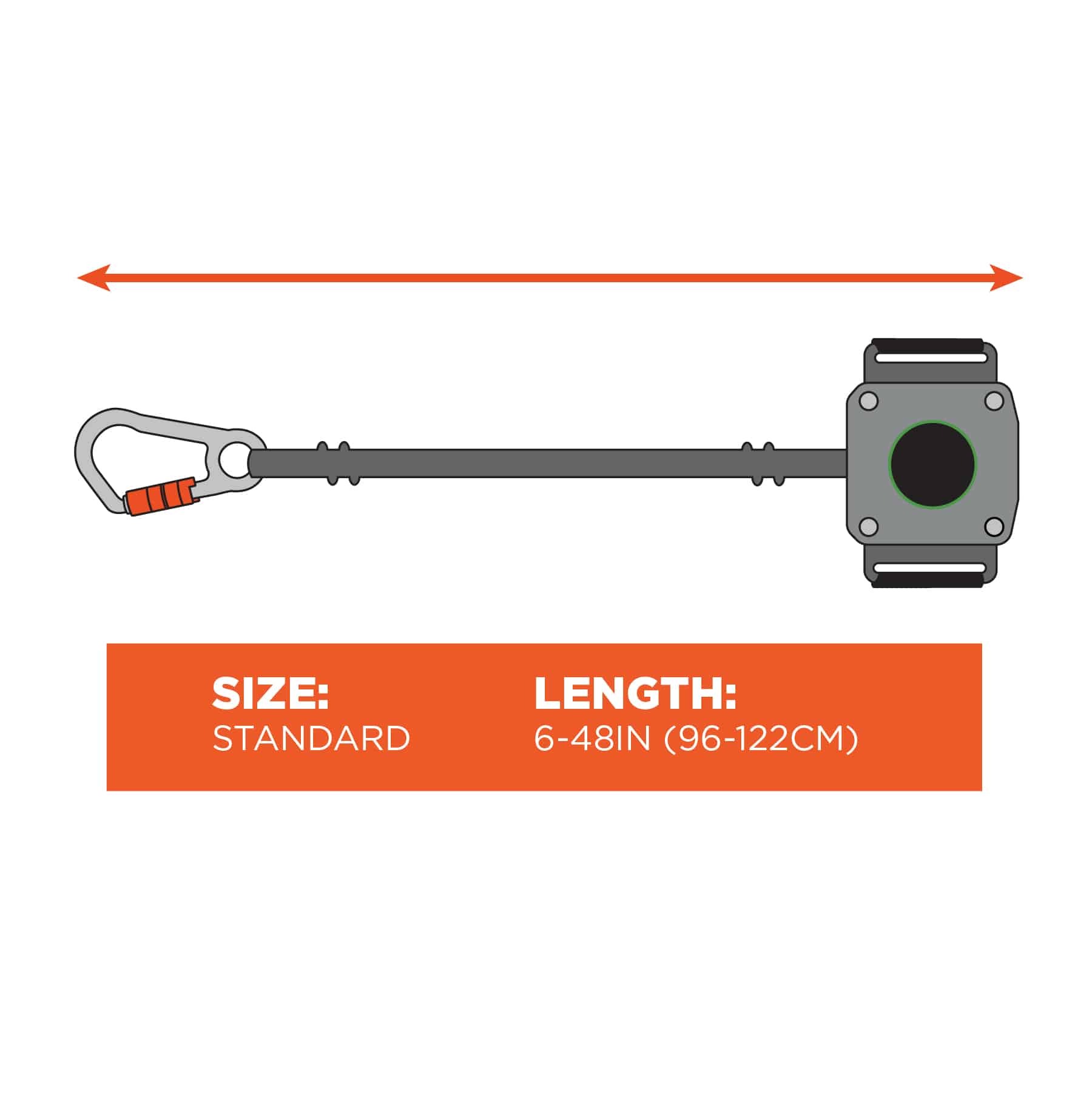 Retractable Tool Lanyard - Belt Loop + Carabiner, 2lbs